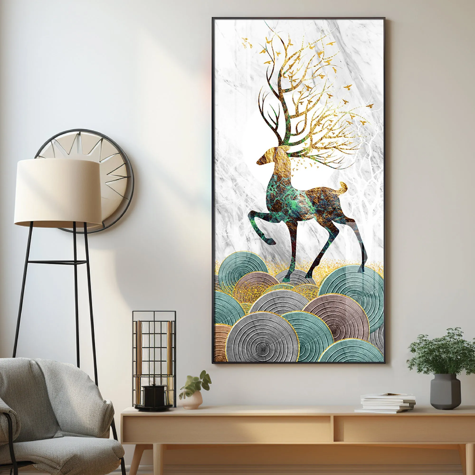 Colorful Rare Deer Luxury Crystal Wall Art