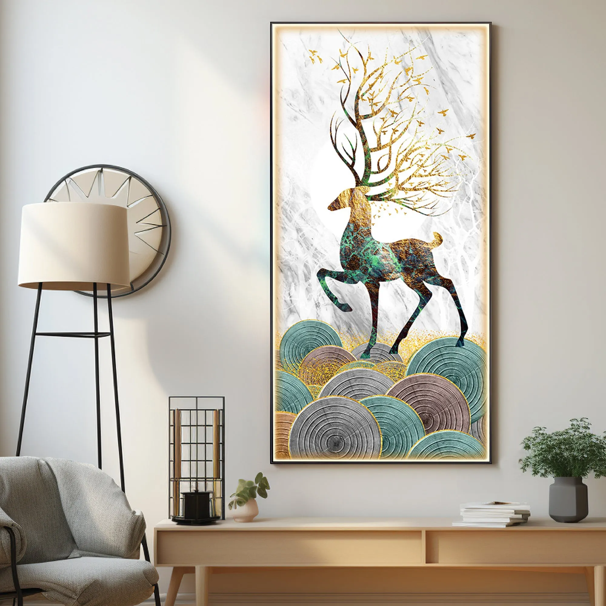 Colorful Rare Deer Luxury Crystal Wall Art