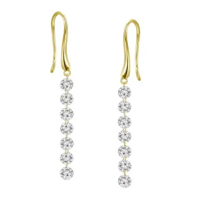 DANGLING DIAMOND EARRINGS, .69 CT TW