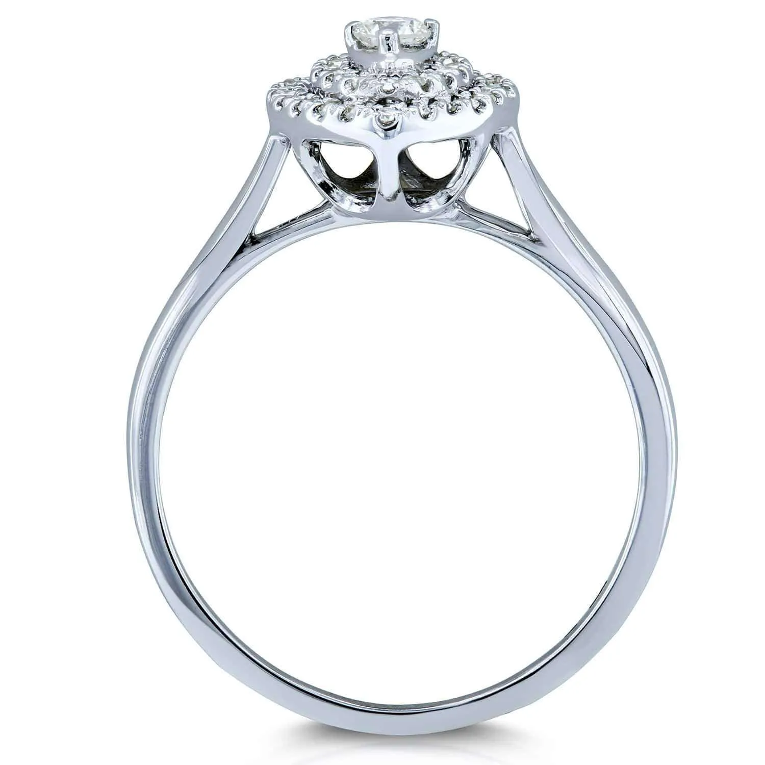 Diamond Pear Cluster - 14k White