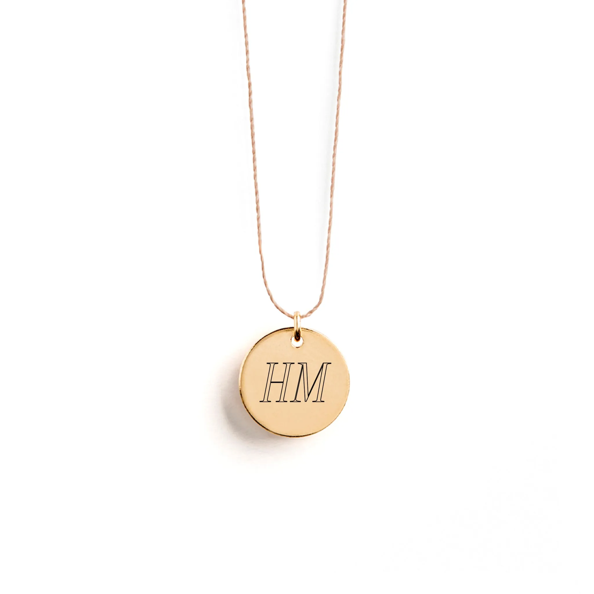 Engravable Insignia Disc Fine Cord Necklace