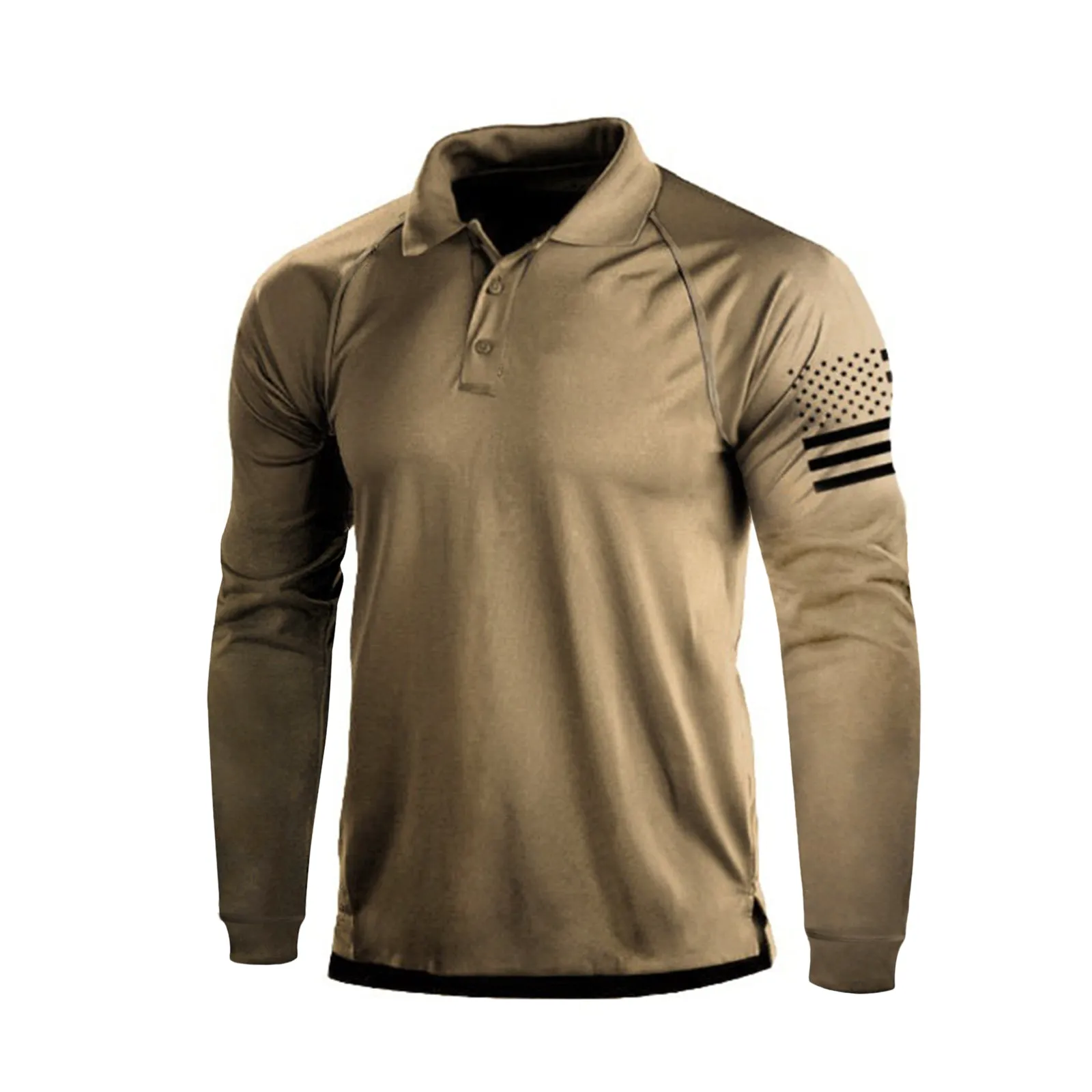 ESSENTIAL 1/4 BUTTON RAGLAN LONG SLEEVE POLO SHIRT