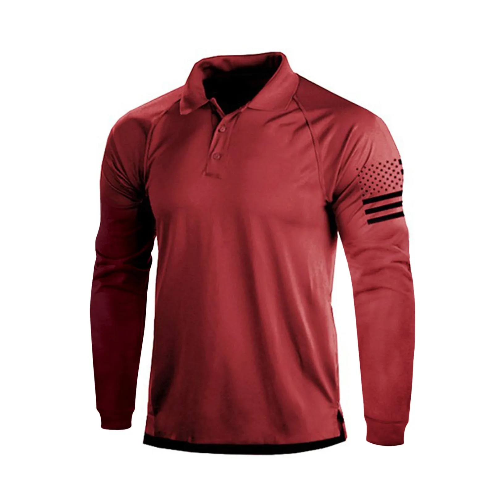 ESSENTIAL 1/4 BUTTON RAGLAN LONG SLEEVE POLO SHIRT