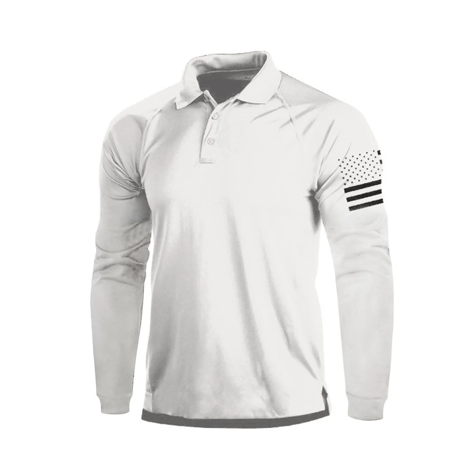 ESSENTIAL 1/4 BUTTON RAGLAN LONG SLEEVE POLO SHIRT