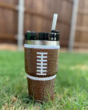 Explore More Collection - 20 Oz. Crystal Football "Blinged Out" Tumbler