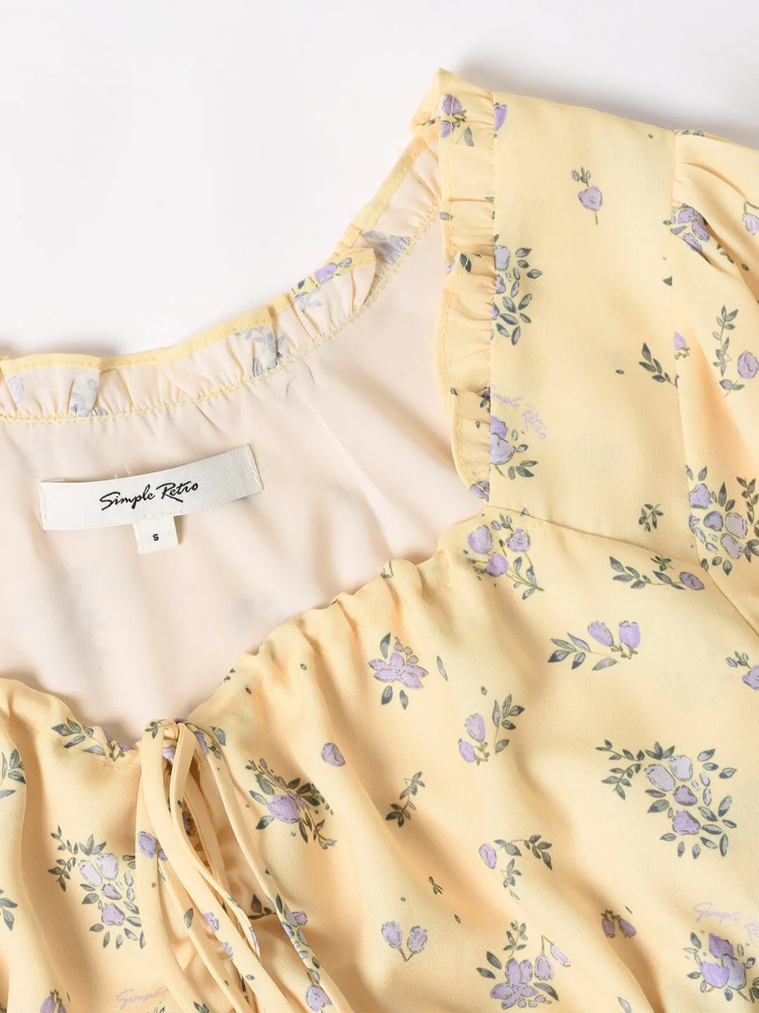 【Final Sale】Magnolia Printed Floral Yellow Midi Dress