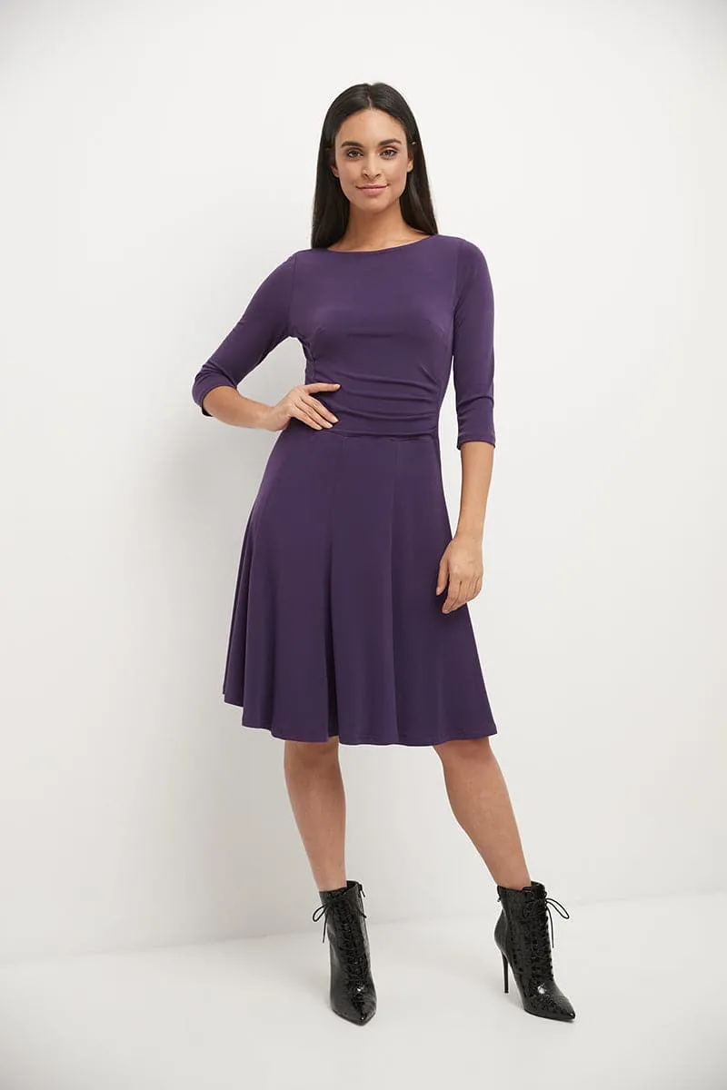 Flared Business Dress with 3/4 Sleeves