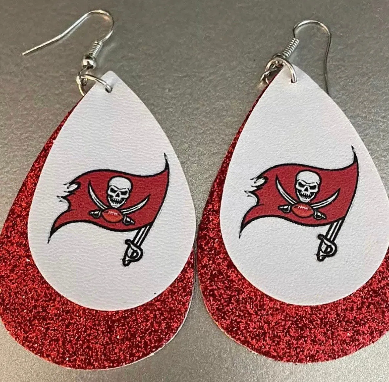 Florida Football Earrings - Handmade Earrings, Football Earrings, Handmade Jewelry, Football Jewelry, Tampa Bay, Pirate Earrings, Dangle