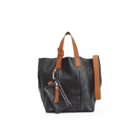 Frida Small Tote Metallic Black