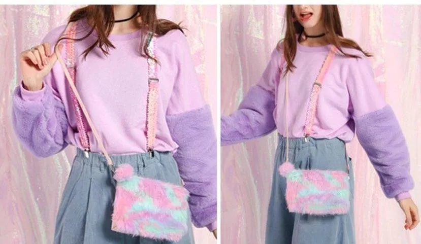 Furry Pastel Purse