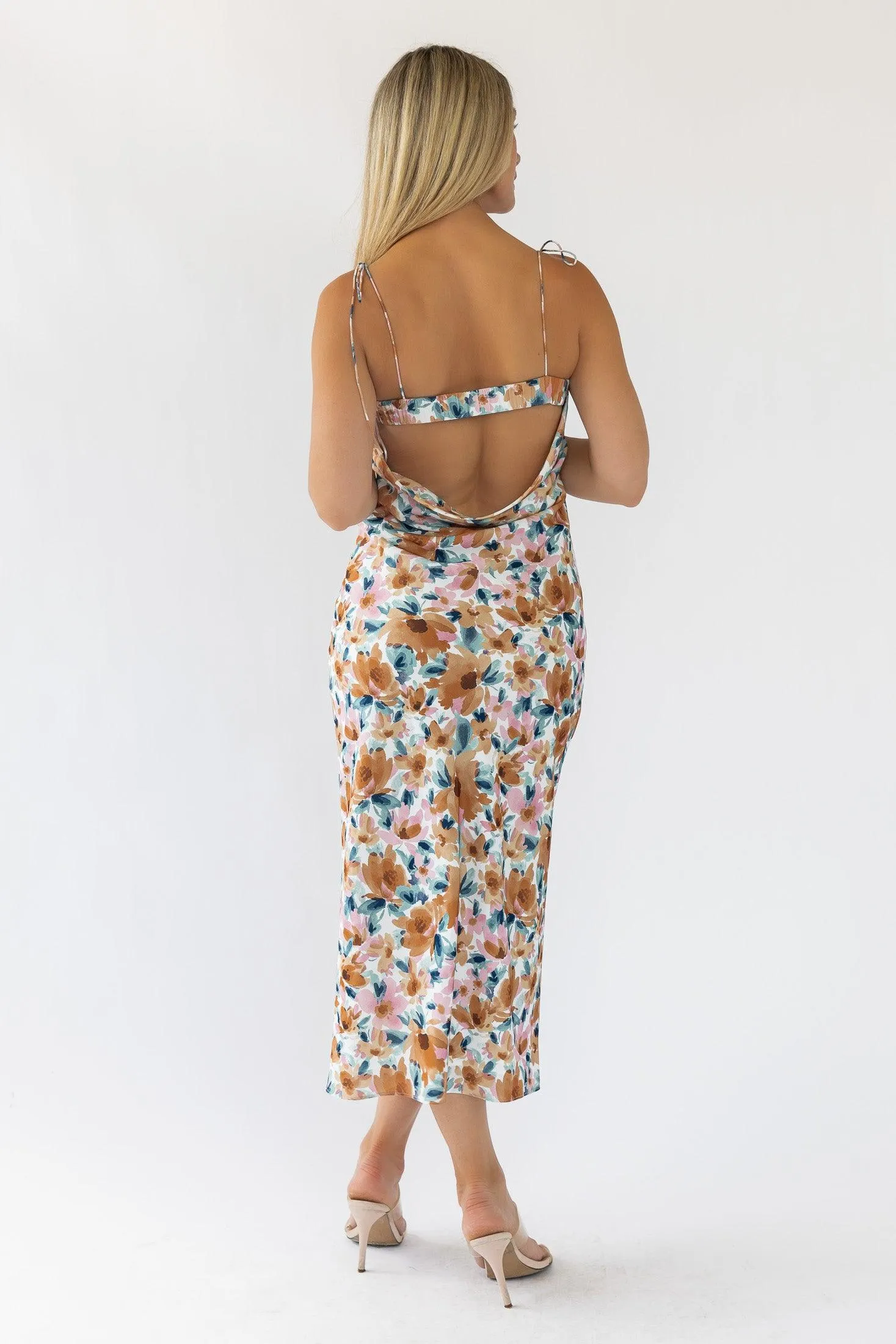 Gemma Floral Cami Cowl Back Dress