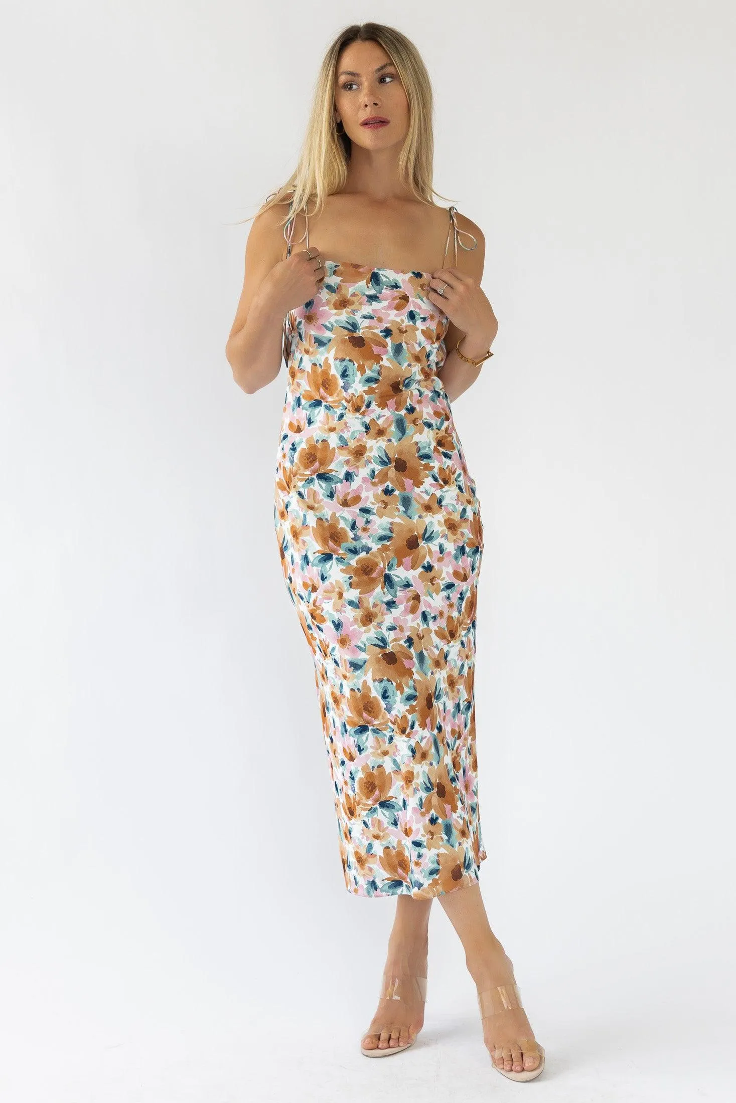 Gemma Floral Cami Cowl Back Dress