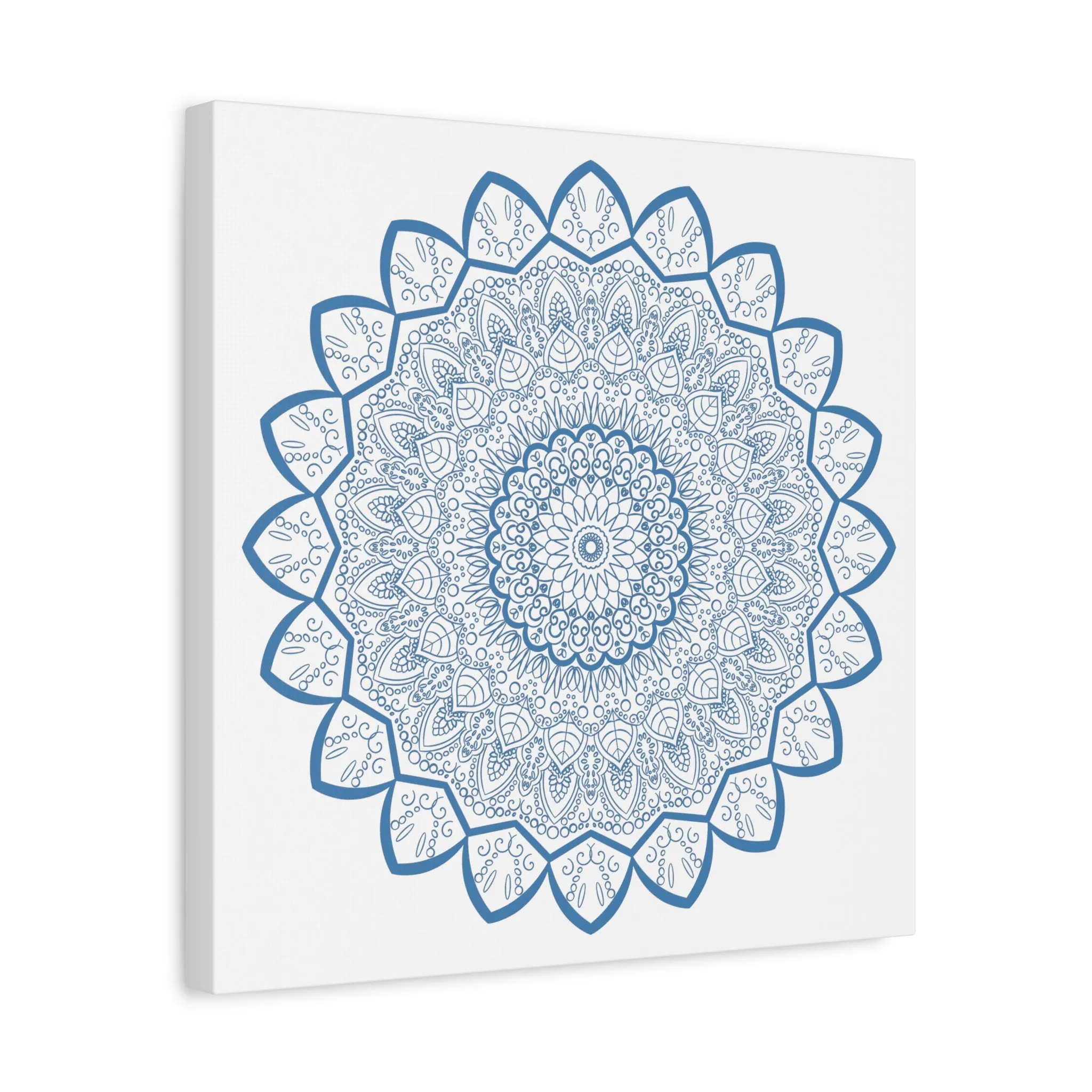 Handmade Mandala Art - Steel Blue - Matte Canvas - 1.25