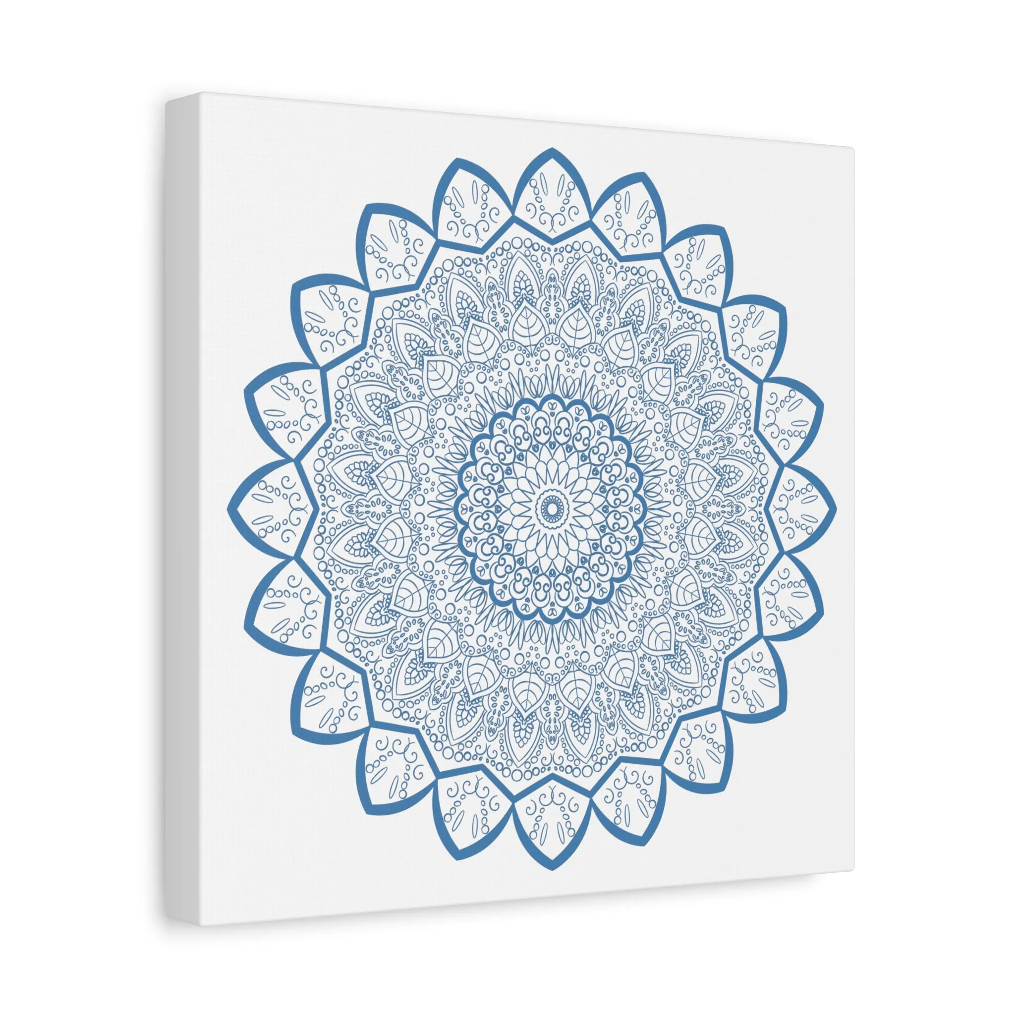 Handmade Mandala Art - Steel Blue - Matte Canvas - 1.25