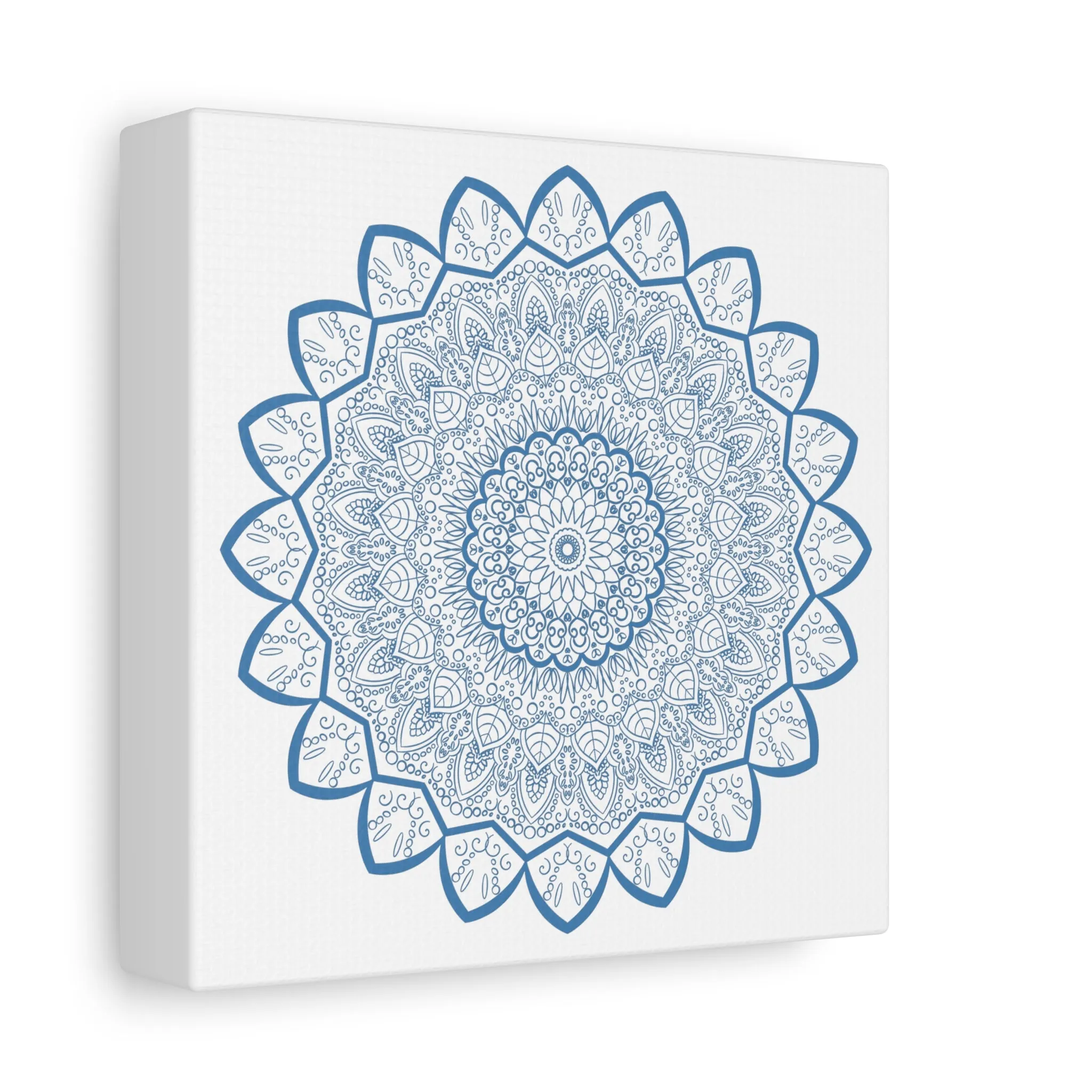 Handmade Mandala Art - Steel Blue - Matte Canvas - 1.25