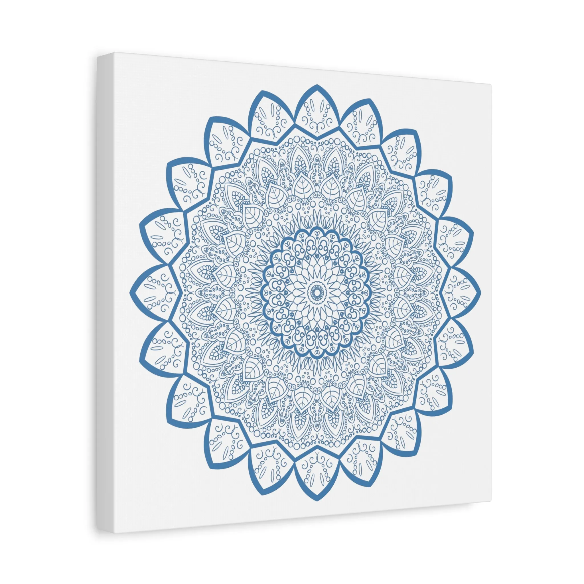 Handmade Mandala Art - Steel Blue - Matte Canvas - 1.25