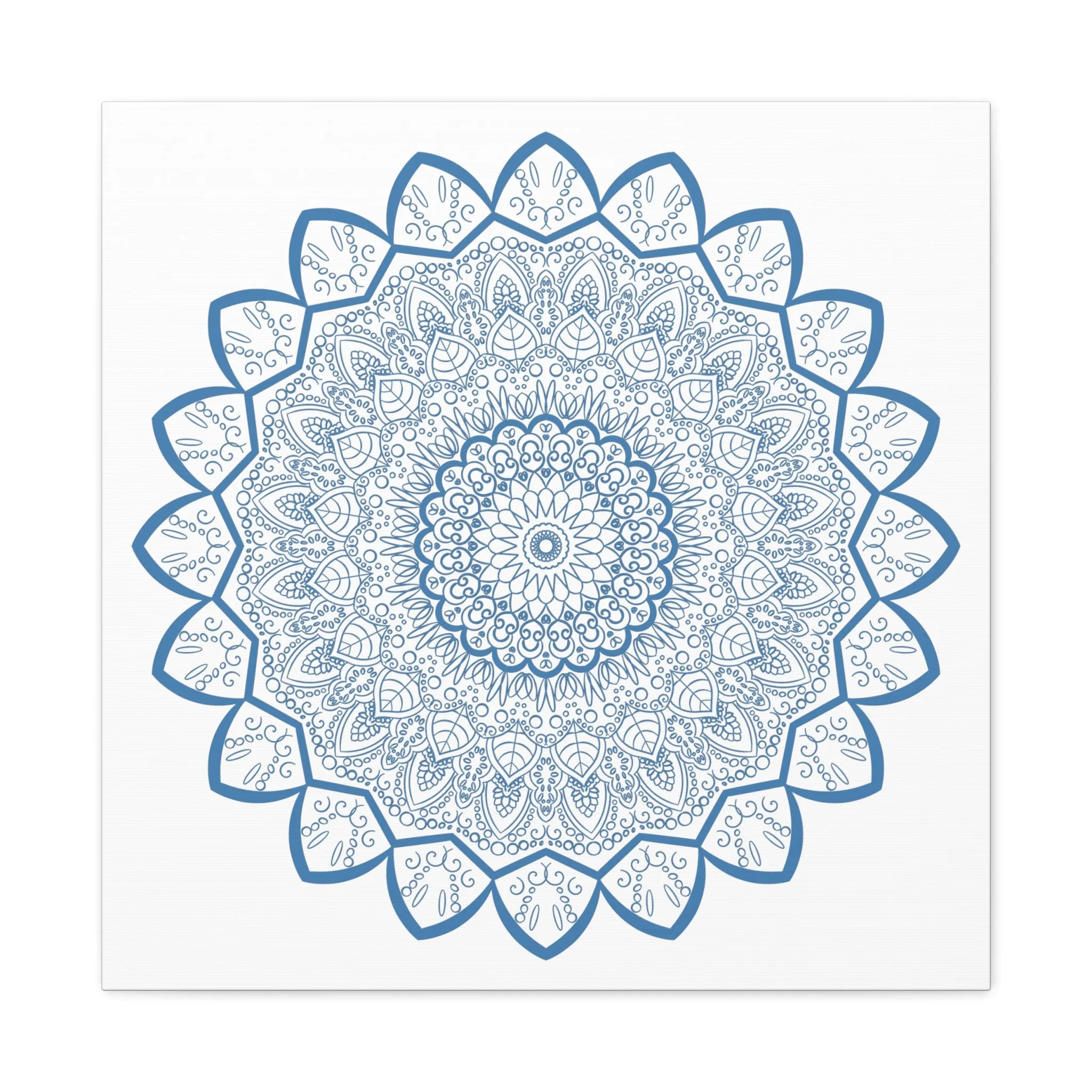 Handmade Mandala Art - Steel Blue - Matte Canvas - 1.25