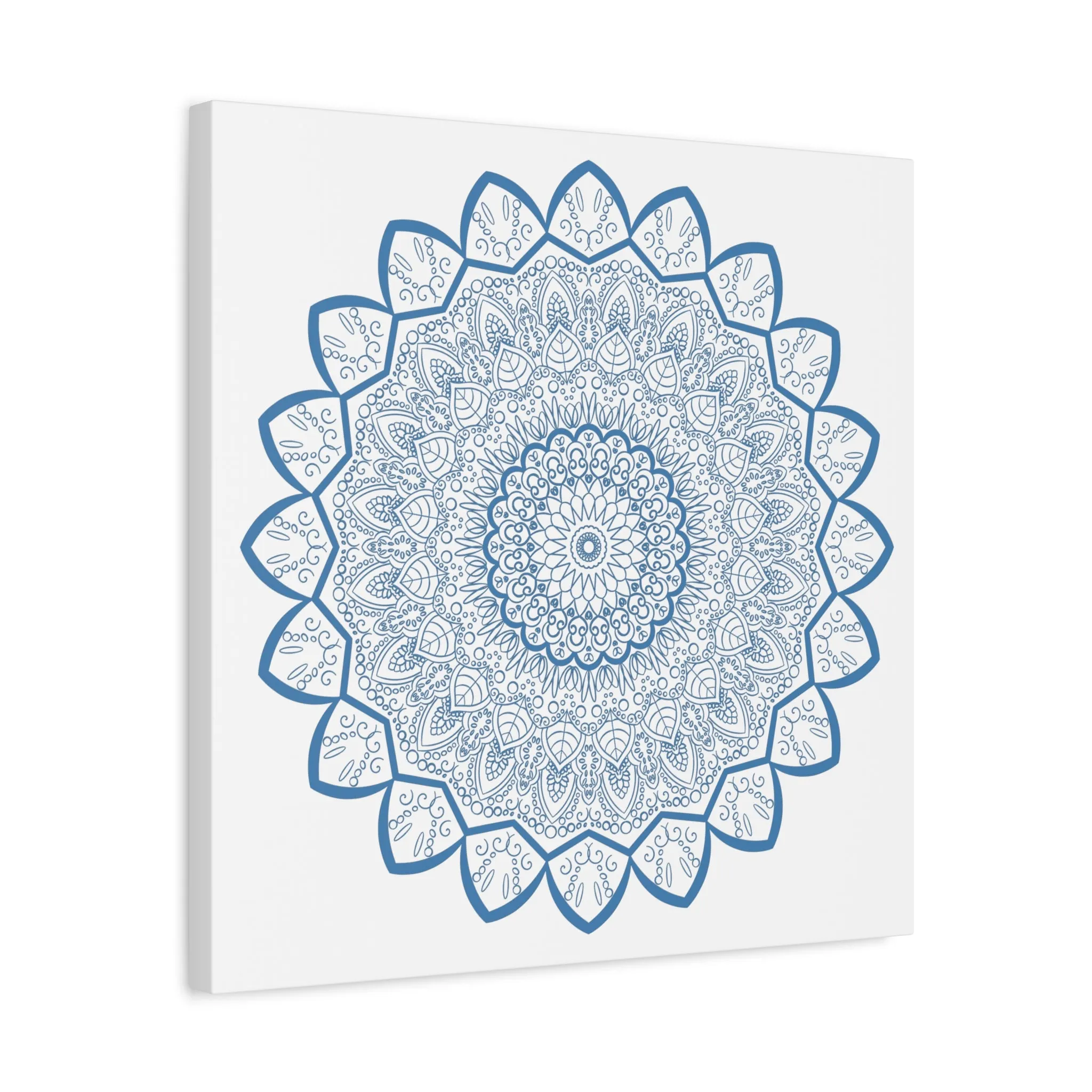 Handmade Mandala Art - Steel Blue - Matte Canvas - 1.25