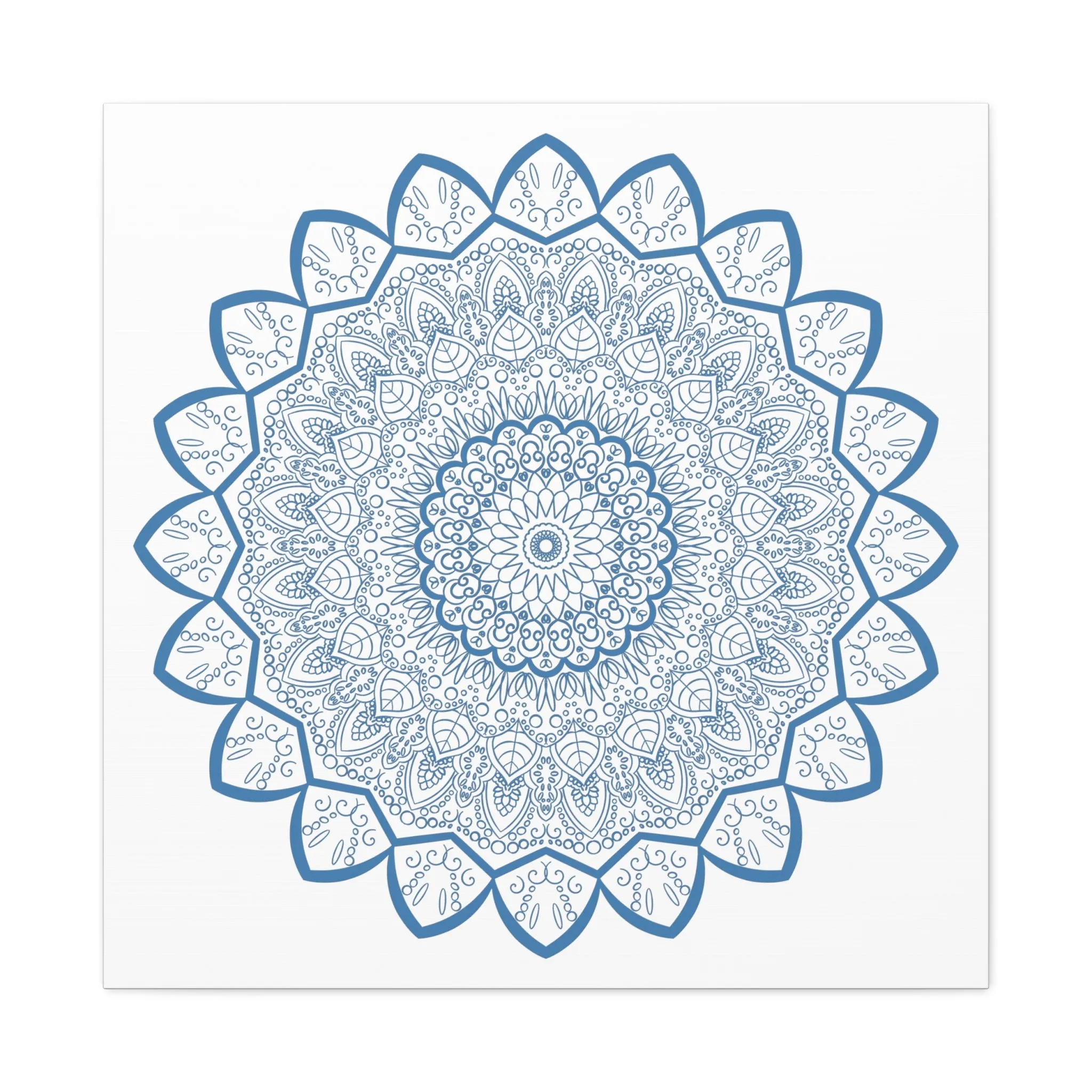 Handmade Mandala Art - Steel Blue - Matte Canvas - 1.25