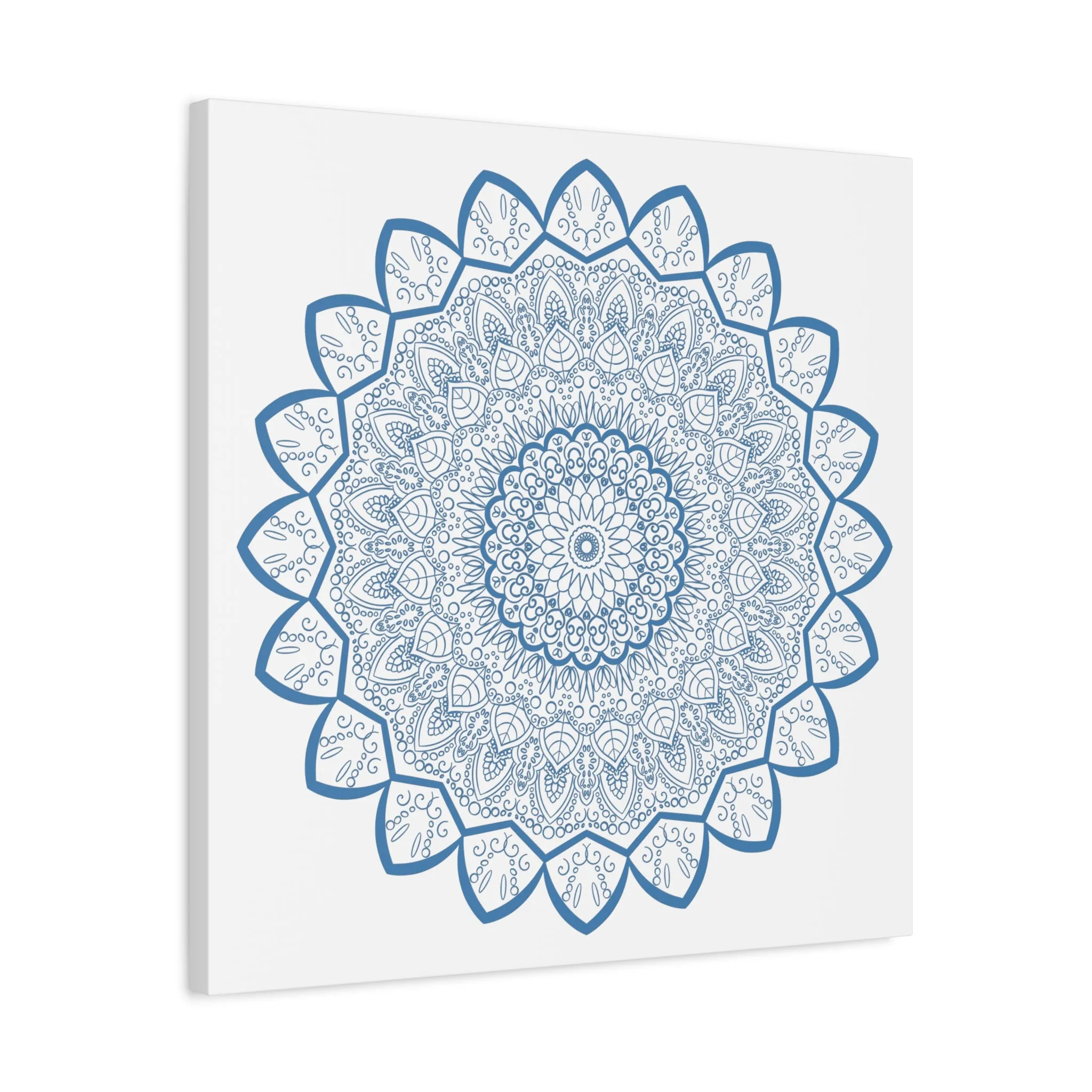 Handmade Mandala Art - Steel Blue - Matte Canvas - 1.25