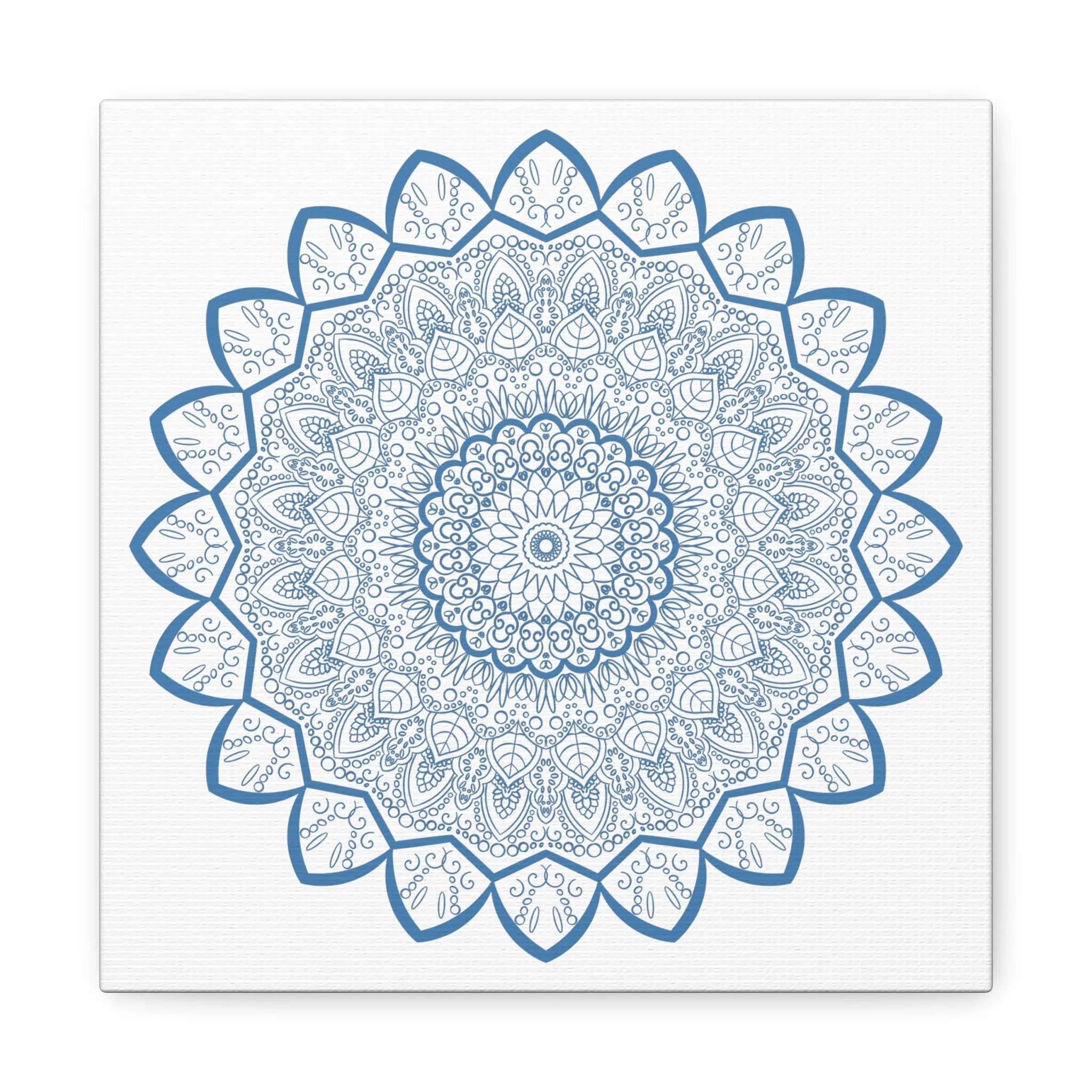 Handmade Mandala Art - Steel Blue - Matte Canvas - 1.25