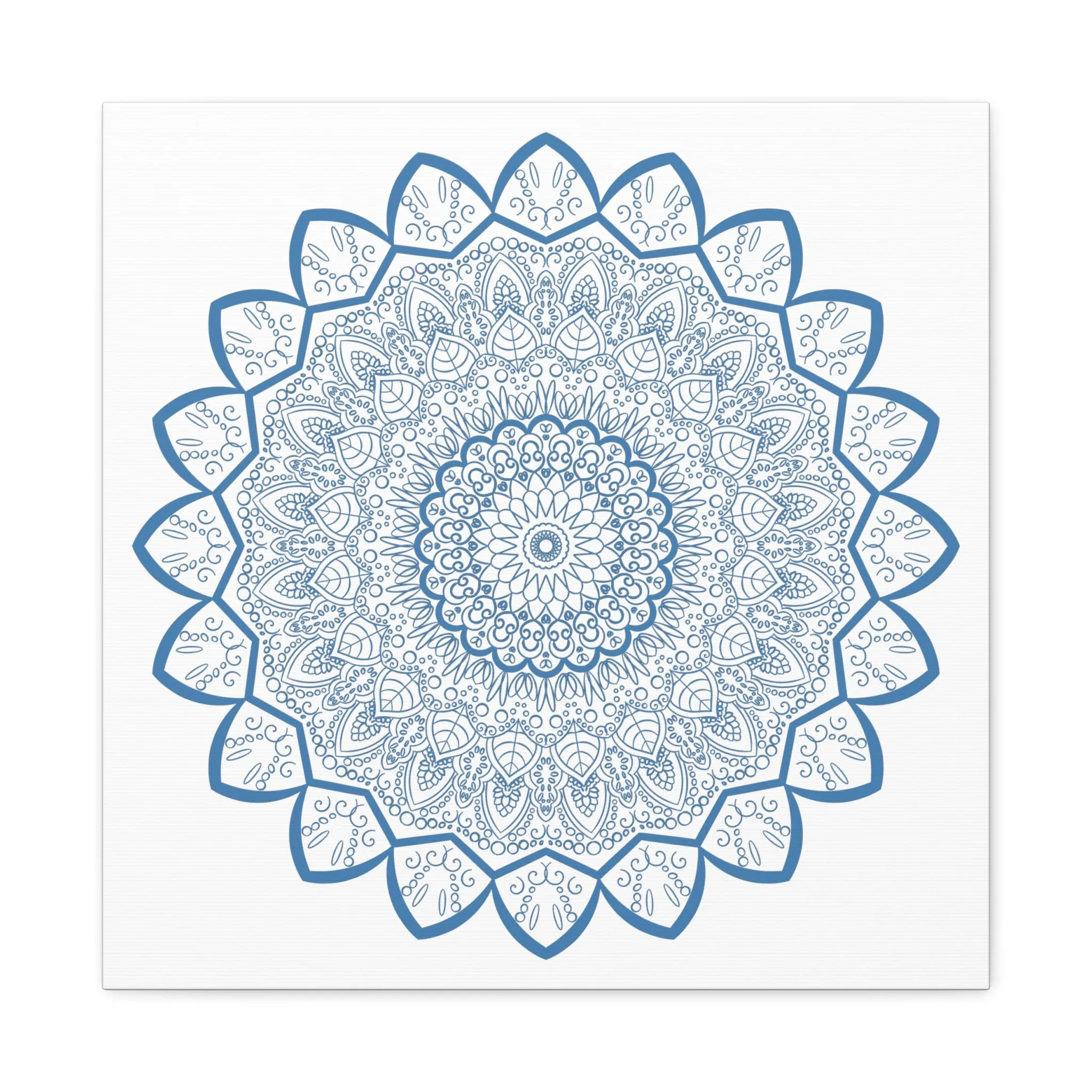 Handmade Mandala Art - Steel Blue - Matte Canvas - 1.25