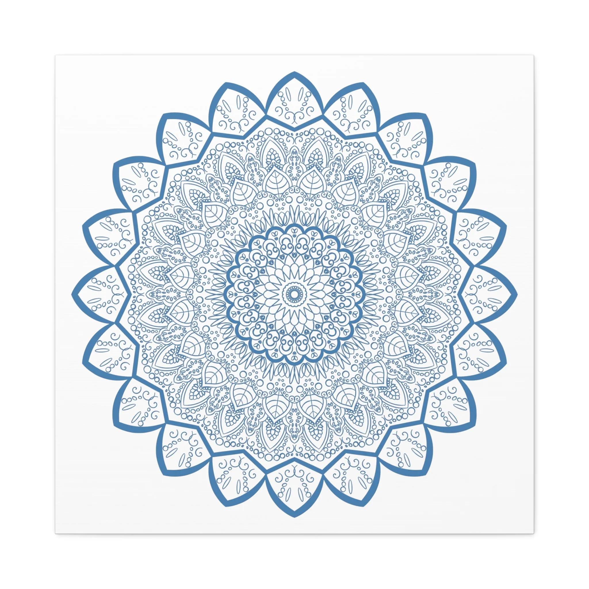 Handmade Mandala Art - Steel Blue - Matte Canvas - 1.25