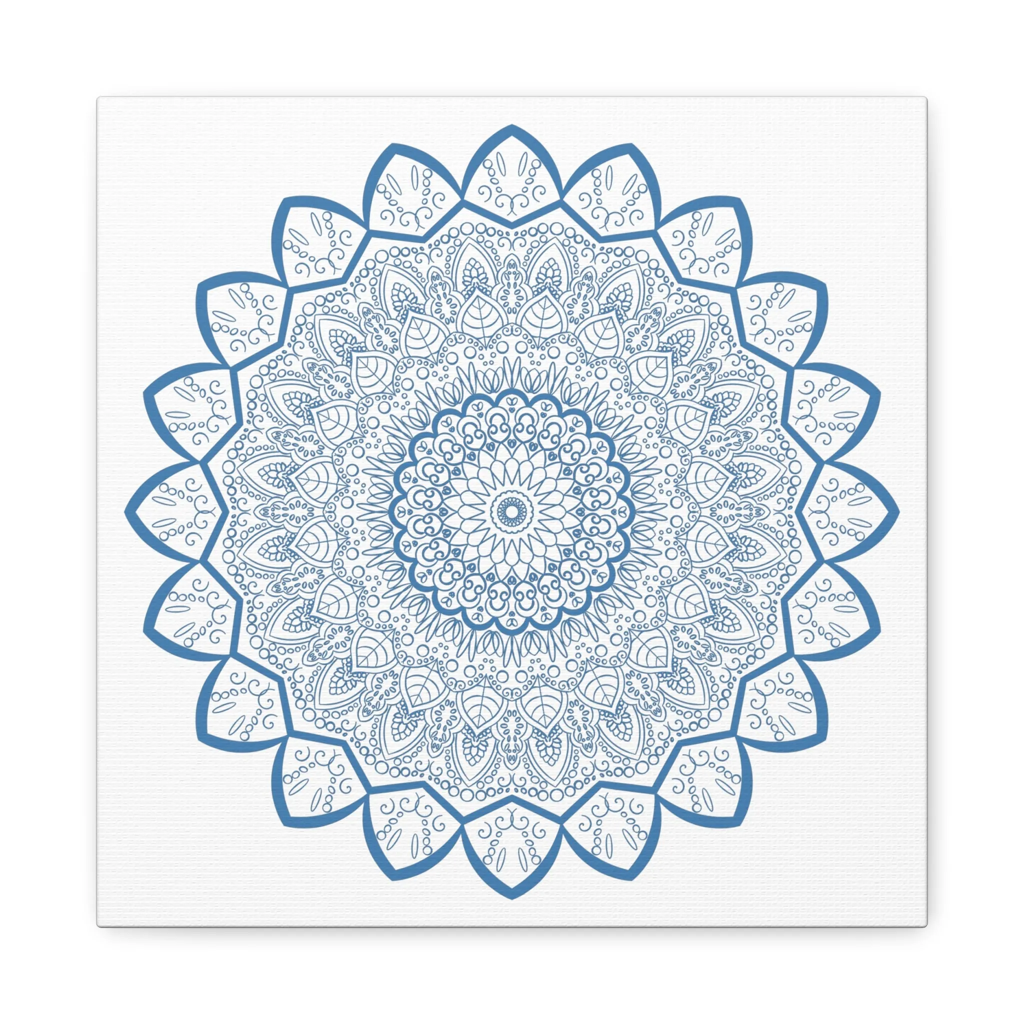 Handmade Mandala Art - Steel Blue - Matte Canvas - 1.25