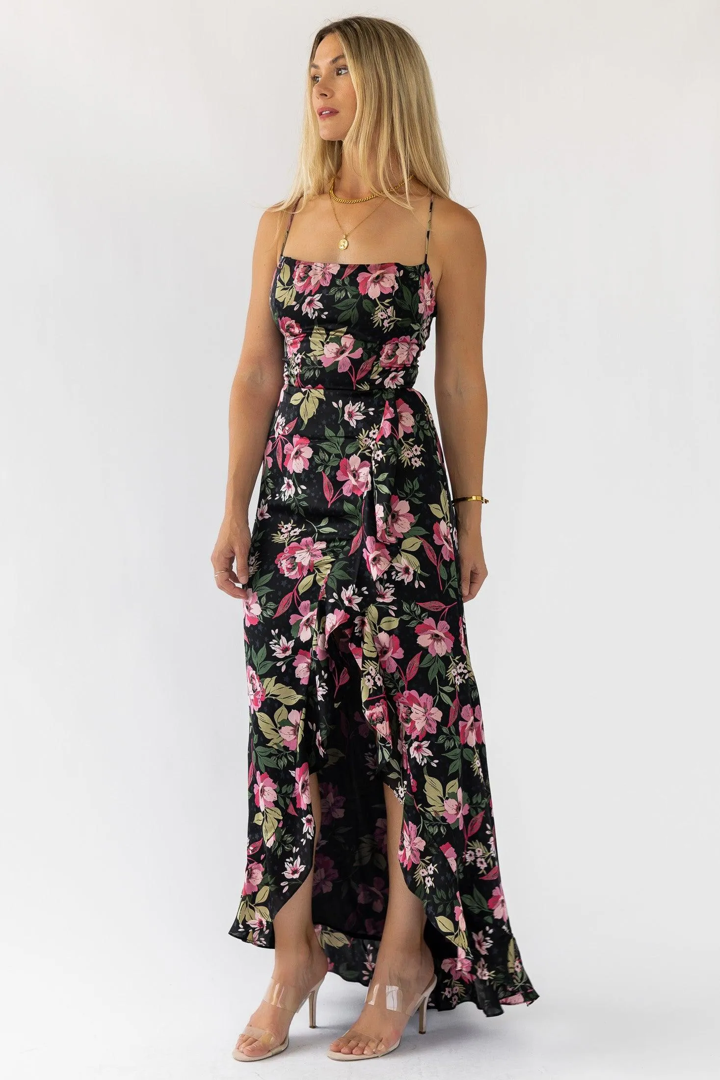 Hathaway Black Floral Maxi Dress