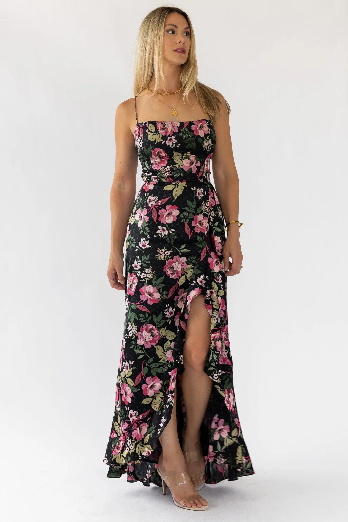 Hathaway Black Floral Maxi Dress