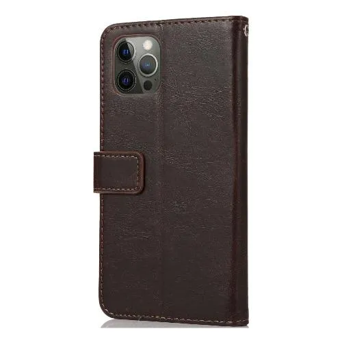 Indy Series Brown Leather Wallet Case - iPhone 12 and iPhone 12 Pro