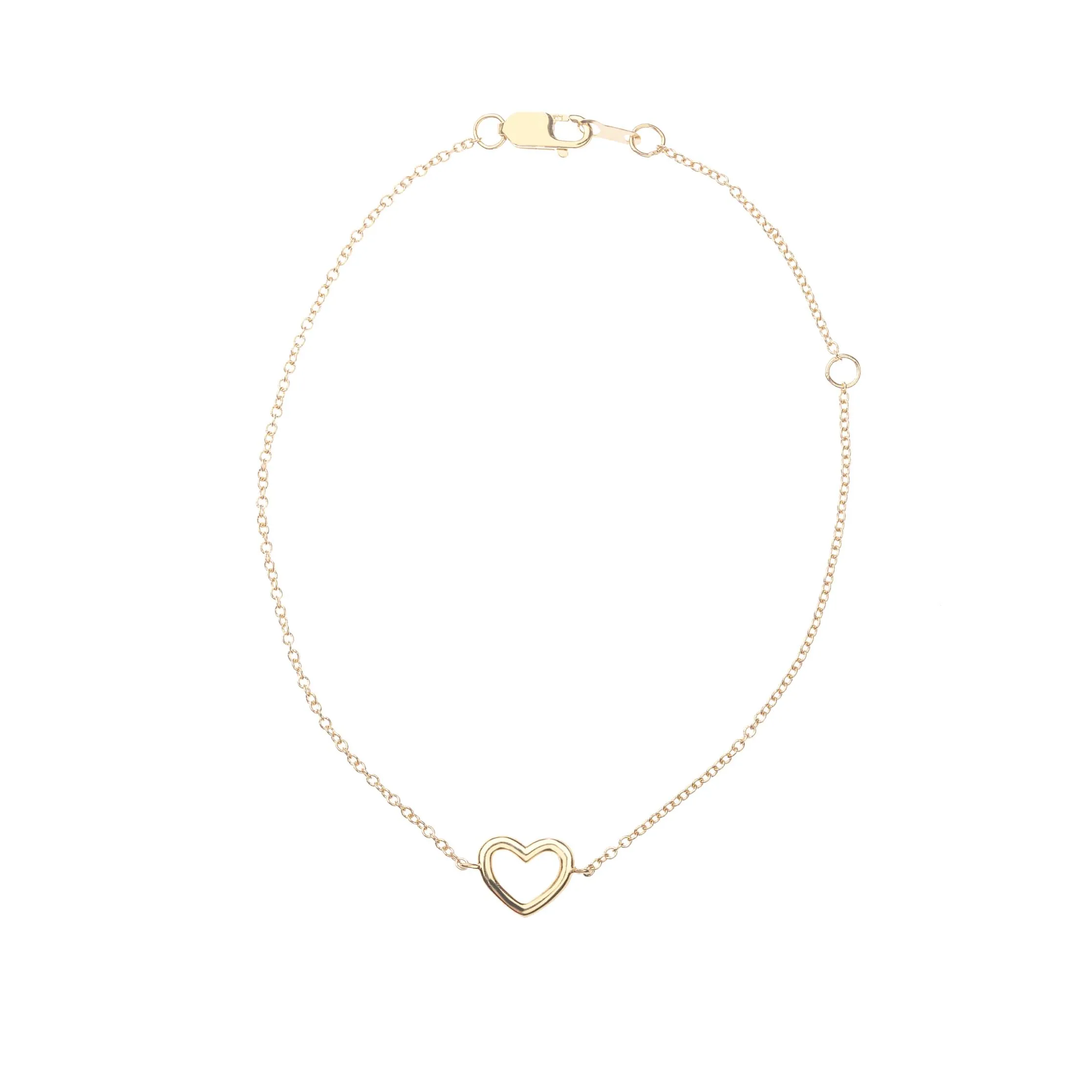 LOVE Open Heart Delicate Bracelet in 14k