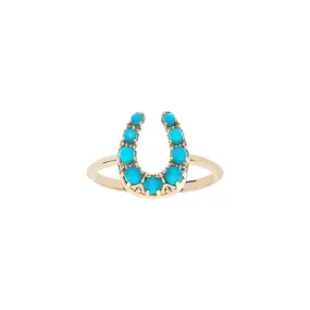 LUCKY Baby Horseshoe Ring in Turquoise