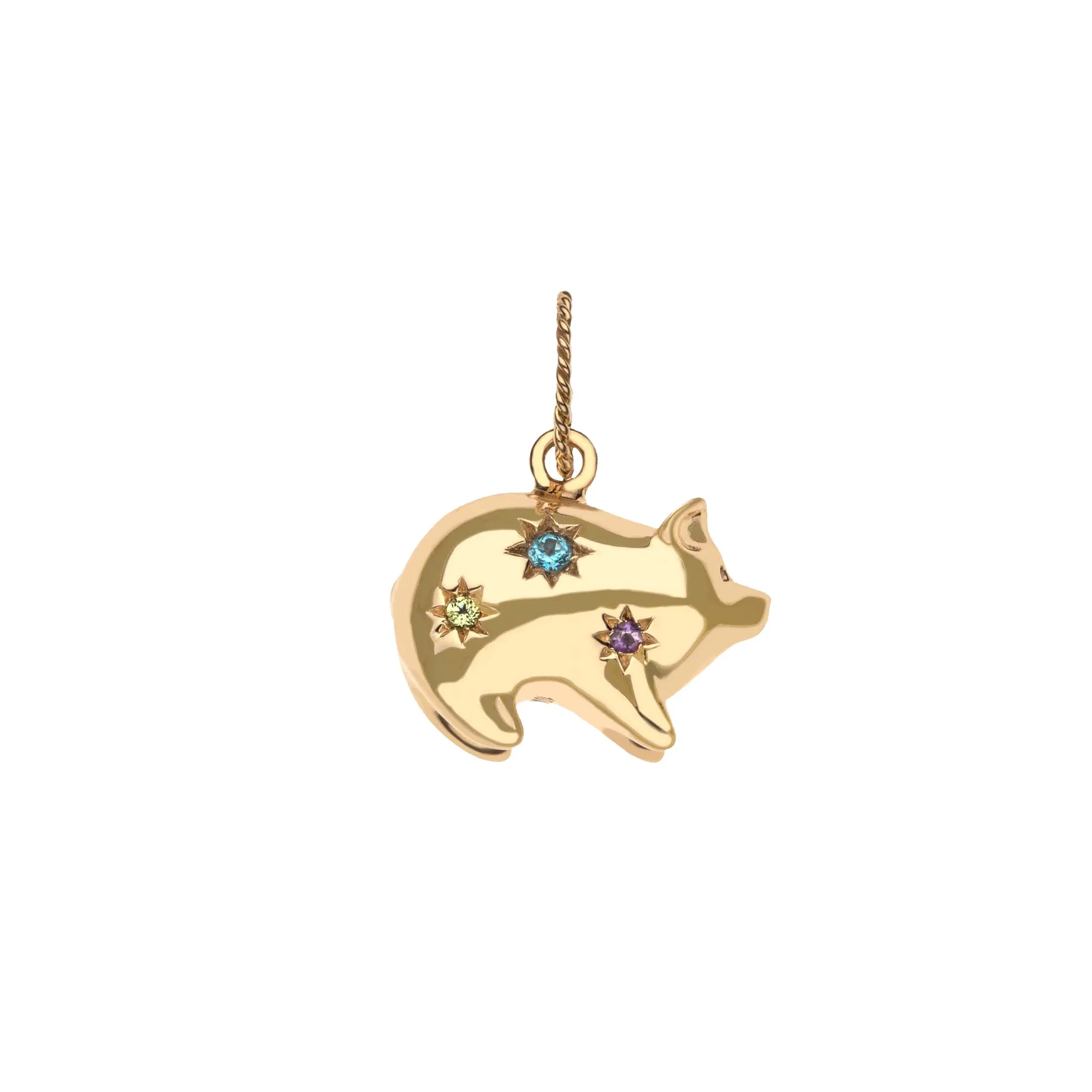 LUCKY Wishful Pig Pendant in Solid Gold