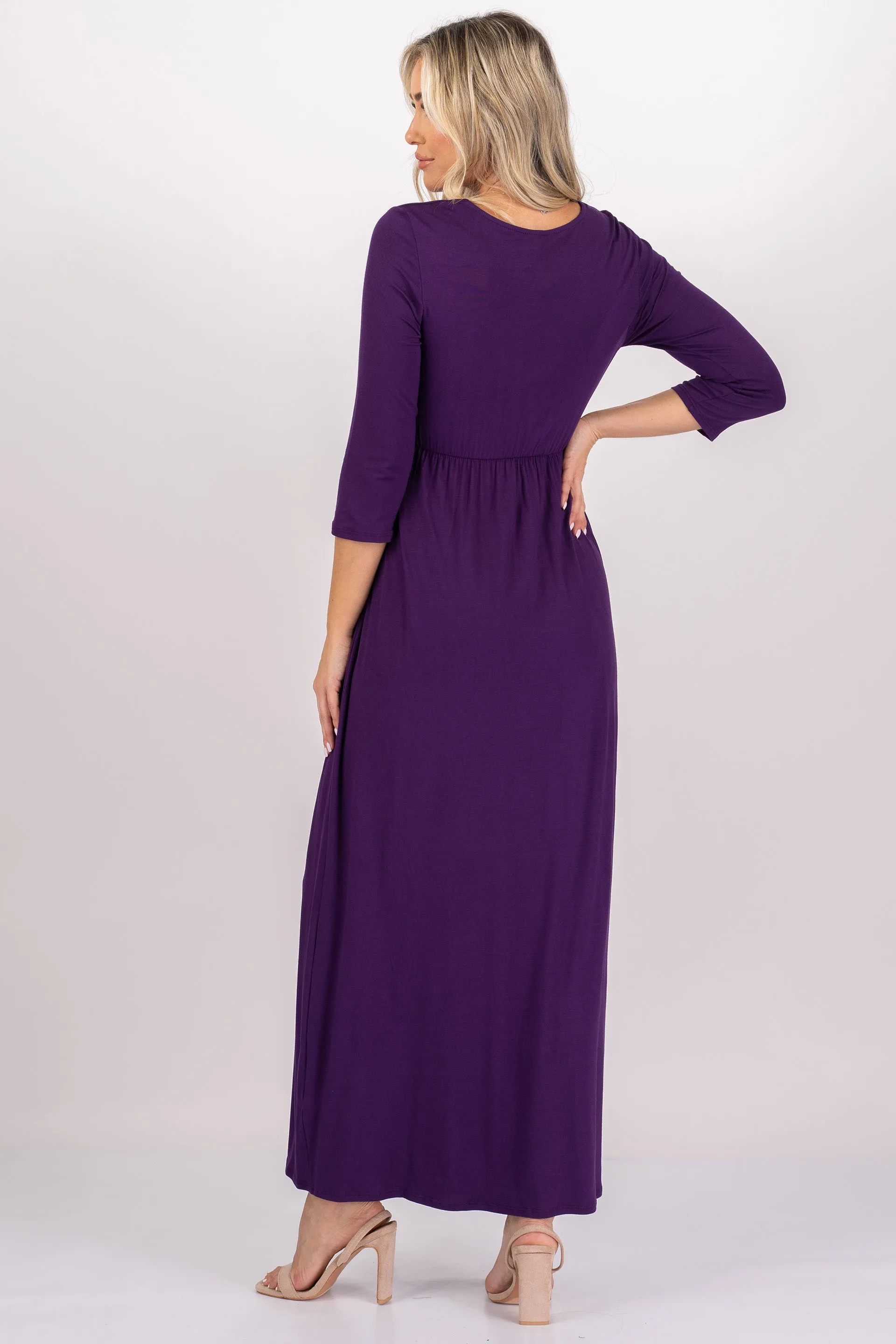 Maternity and Nursing Surplice Faux Wrap Dress