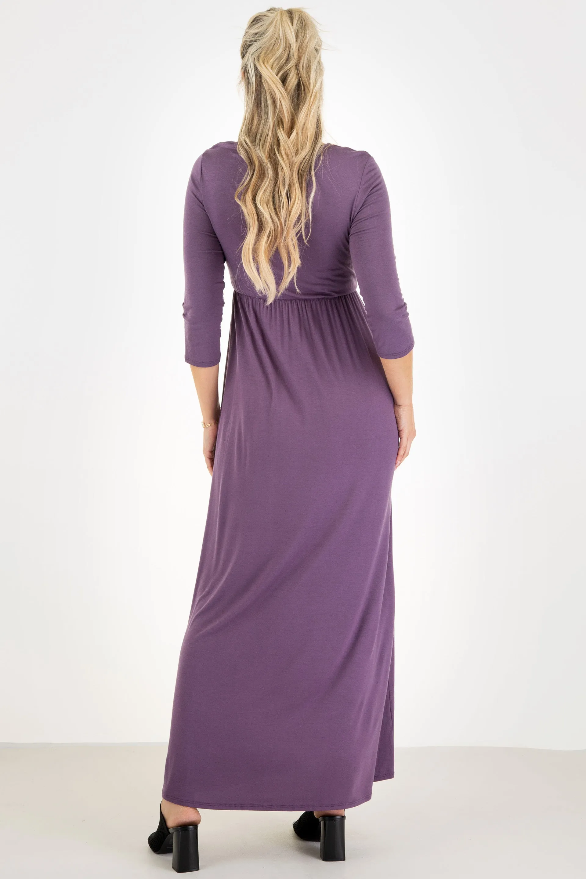 Maternity and Nursing Surplice Faux Wrap Dress