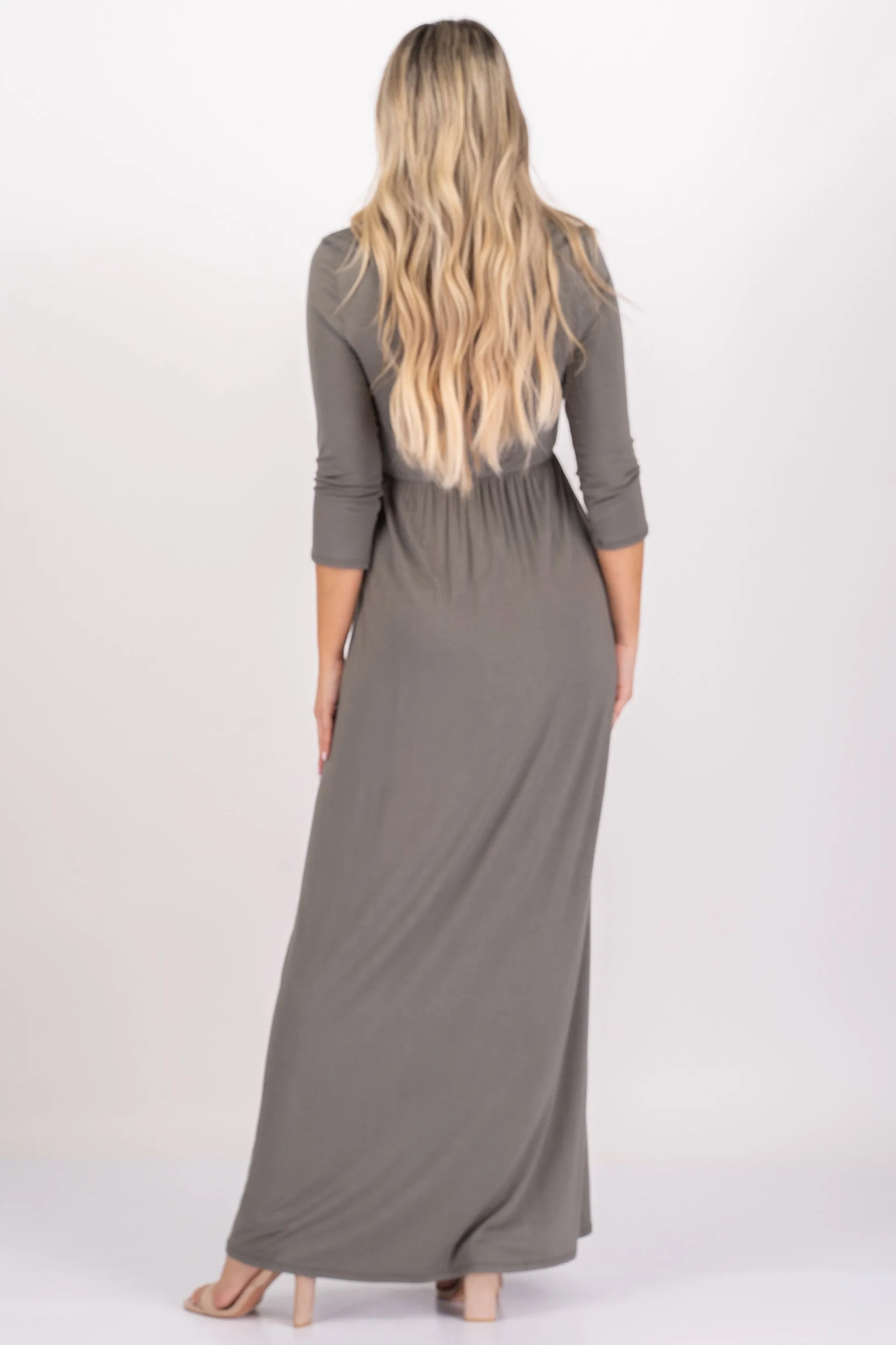 Maternity and Nursing Surplice Faux Wrap Dress