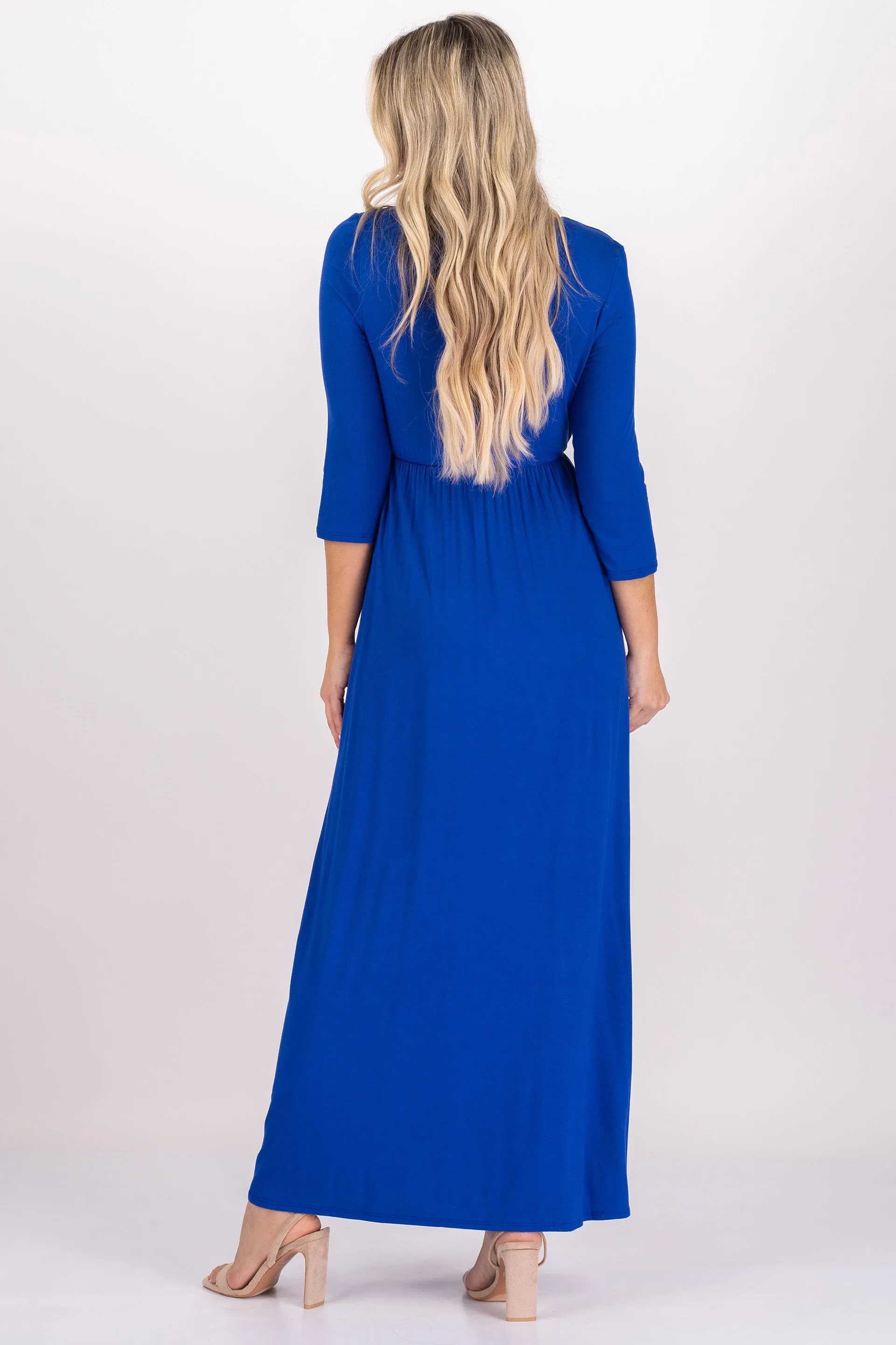 Maternity and Nursing Surplice Faux Wrap Dress