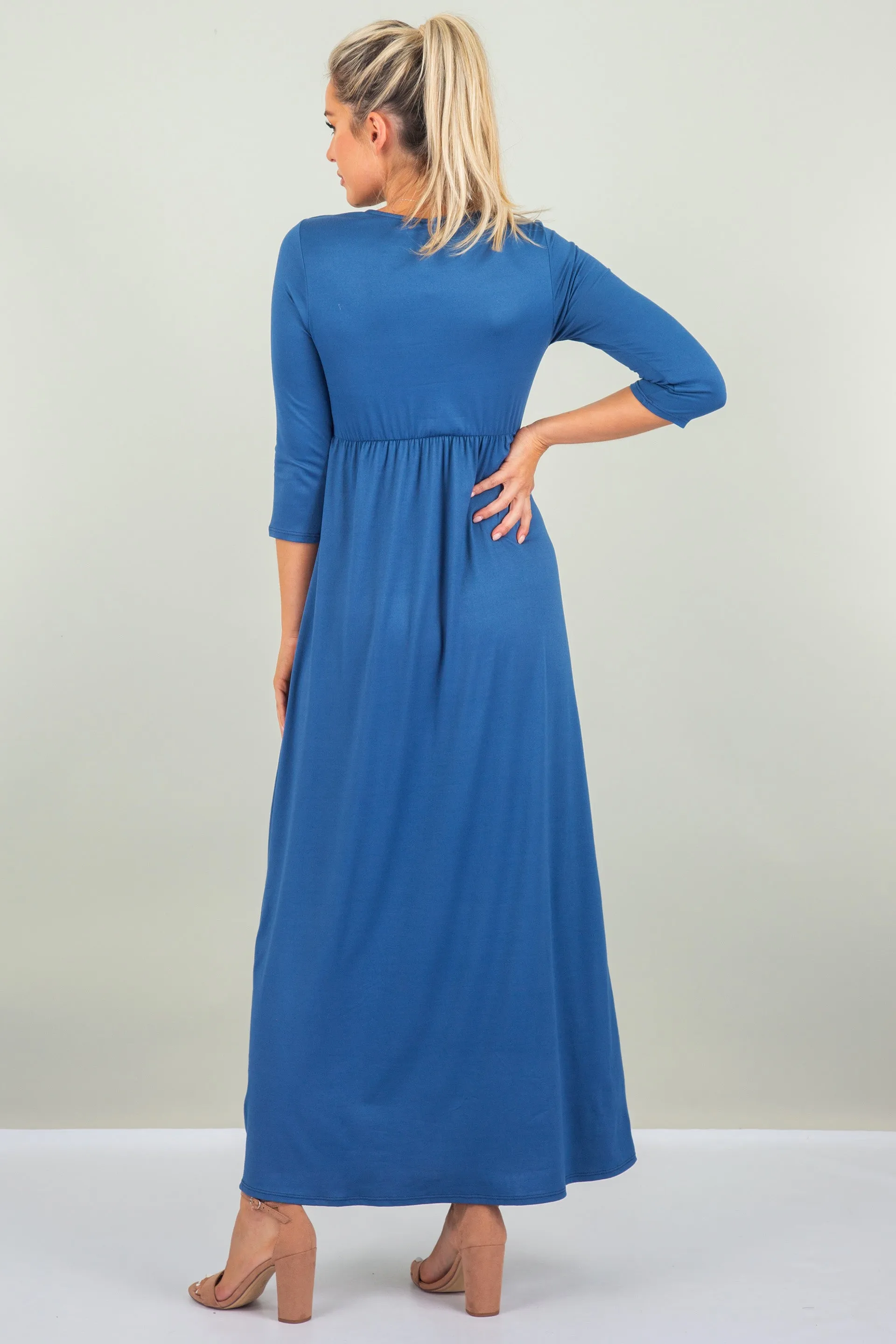 Maternity and Nursing Surplice Faux Wrap Dress