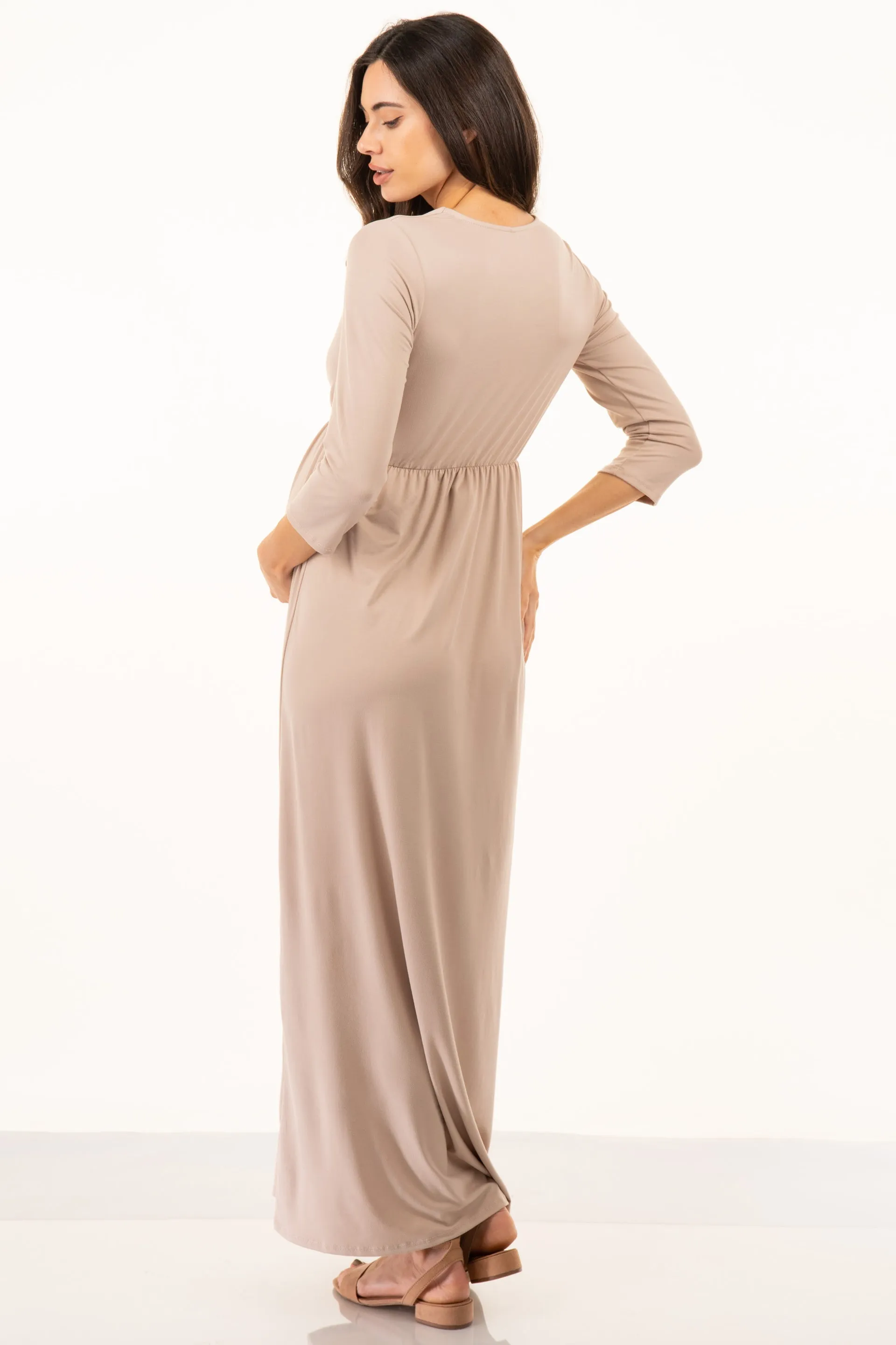 Maternity and Nursing Surplice Faux Wrap Dress