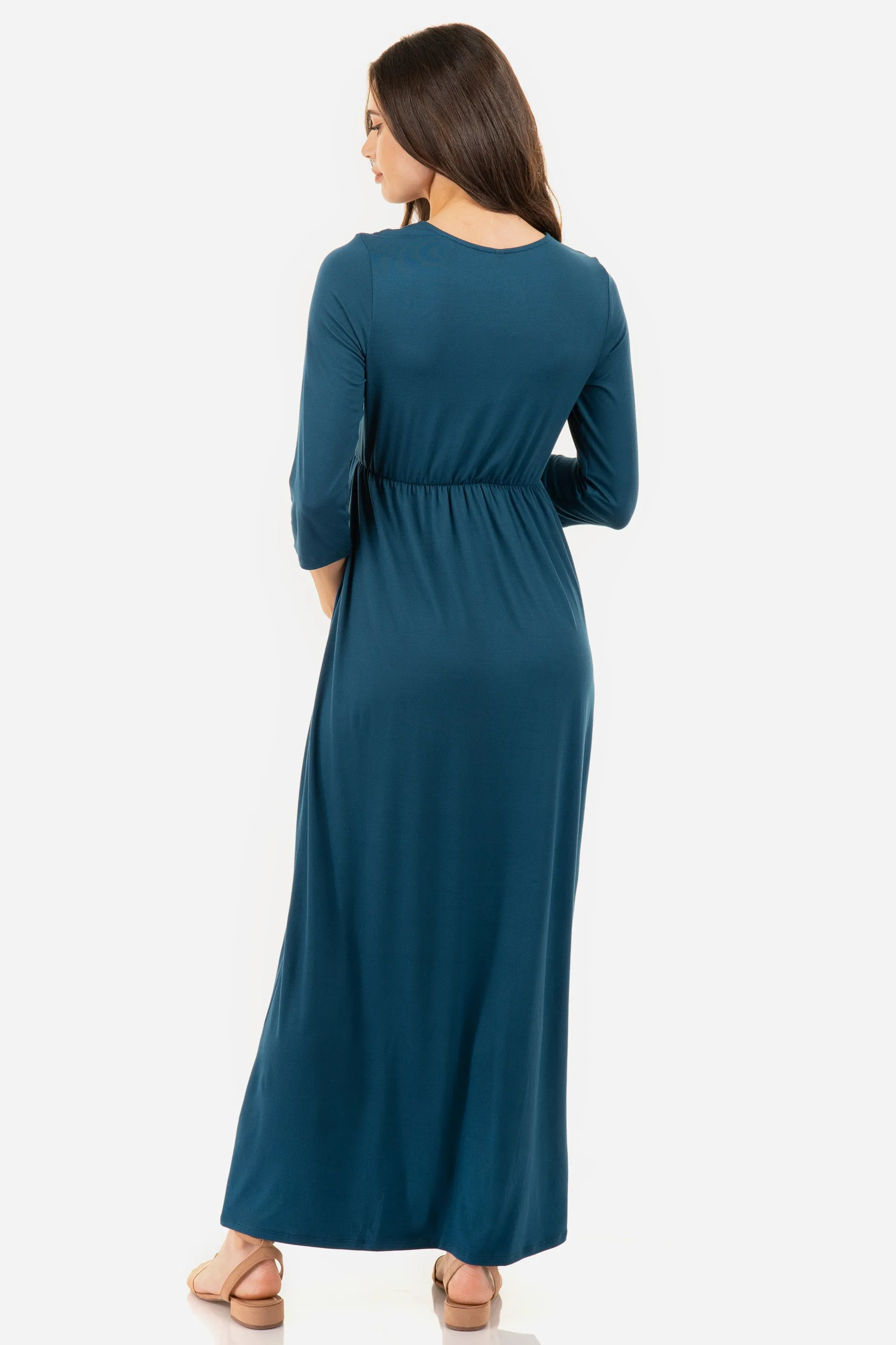 Maternity and Nursing Surplice Faux Wrap Dress