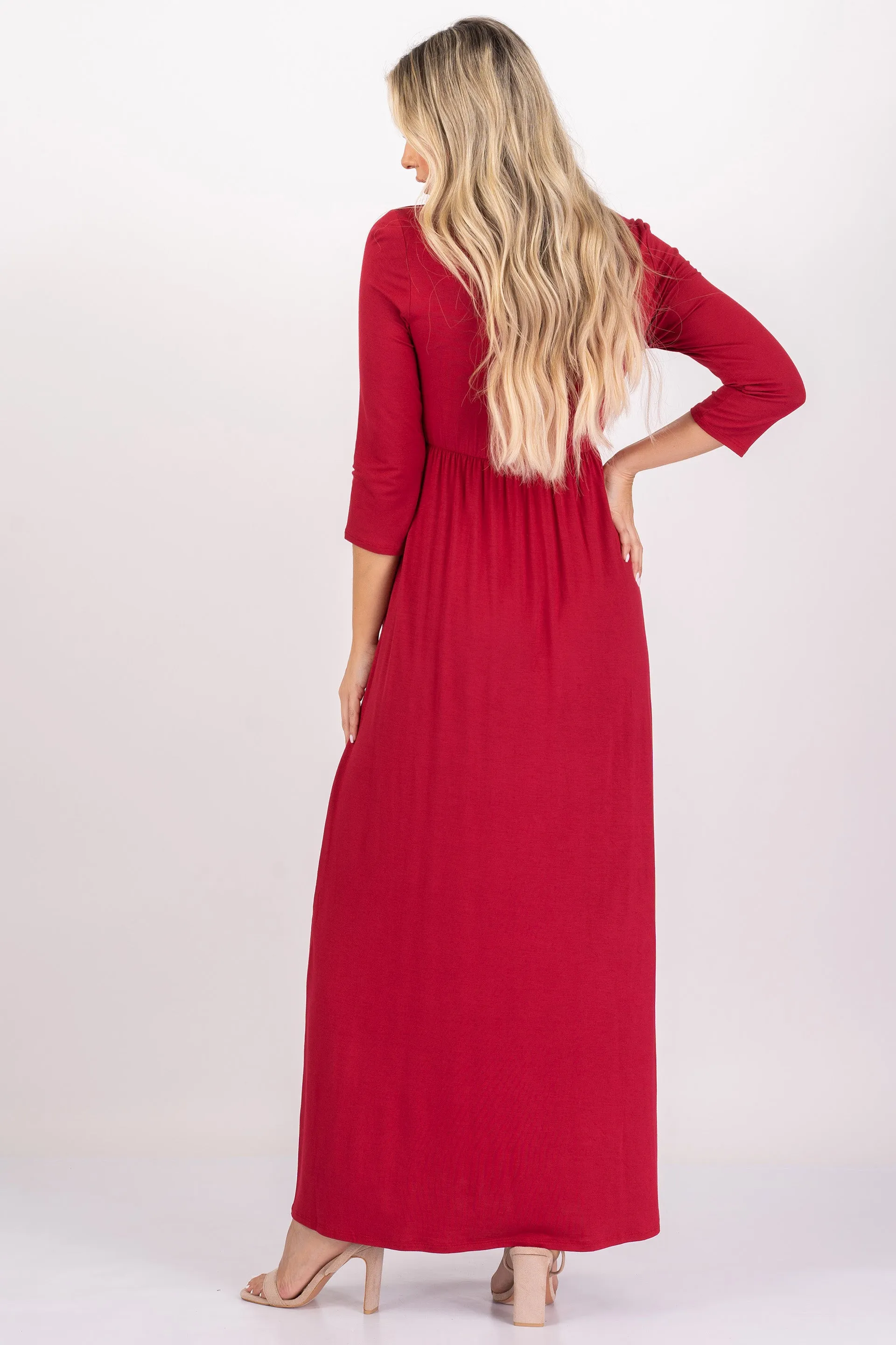 Maternity and Nursing Surplice Faux Wrap Dress