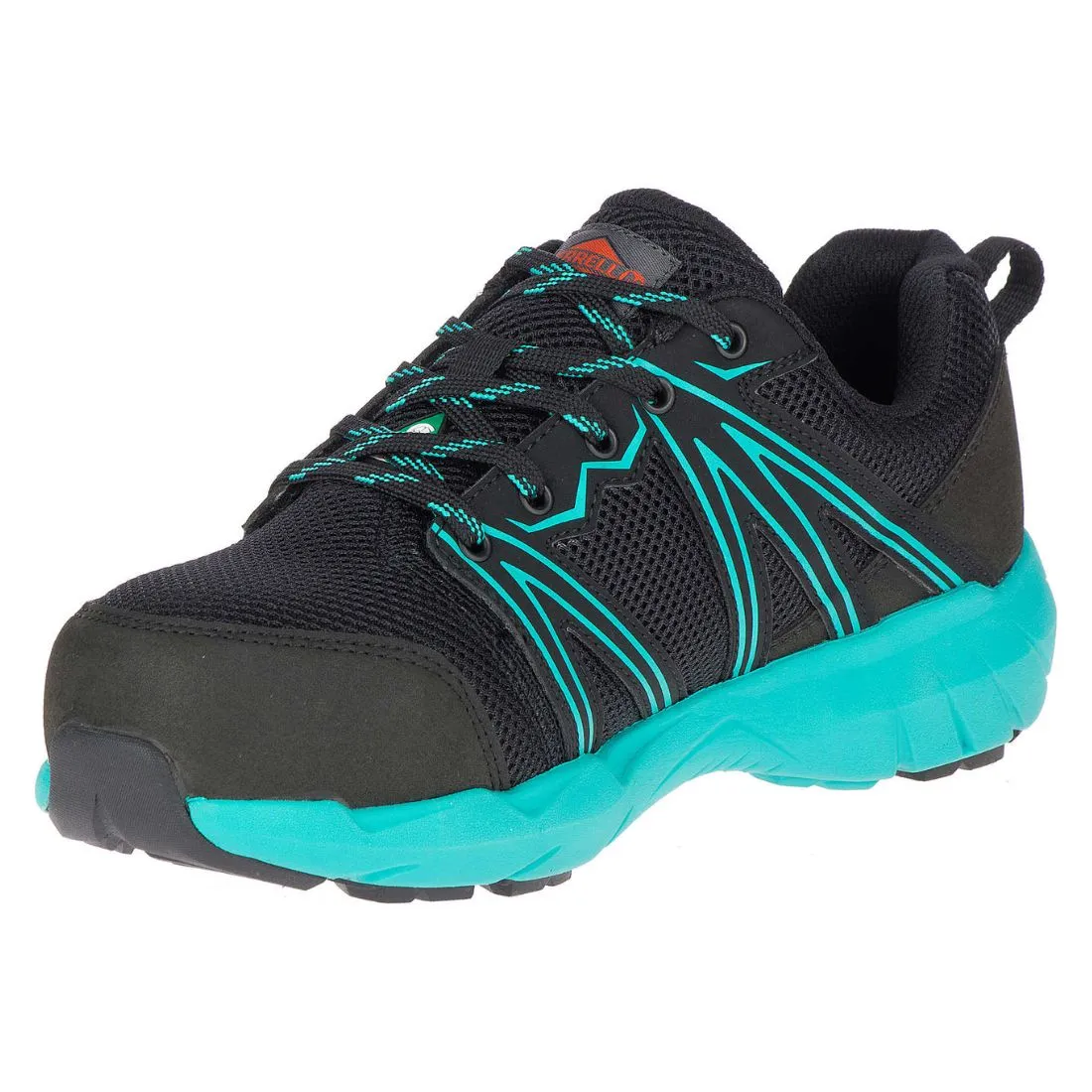 Merrell Fullbench Superlite J17548 Women's Alloy Toe CSA Athletic Work Shoe - Black/Teal