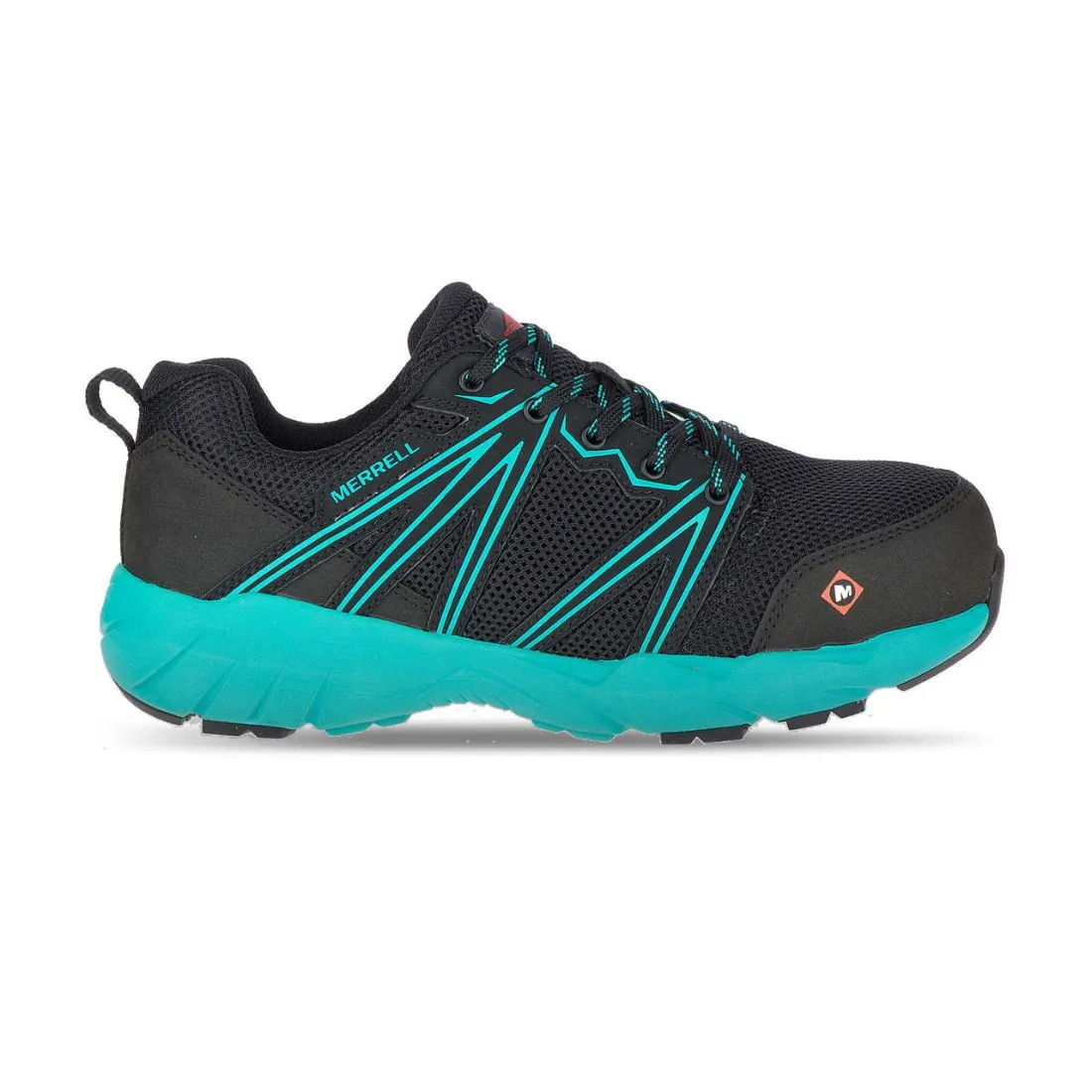 Merrell Fullbench Superlite J17548 Women's Alloy Toe CSA Athletic Work Shoe - Black/Teal