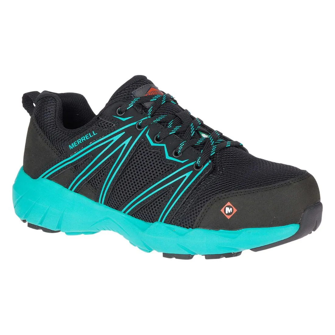 Merrell Fullbench Superlite J17548 Women's Alloy Toe CSA Athletic Work Shoe - Black/Teal