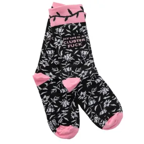 My Life is a Cluster F*** Womens Crew Socks