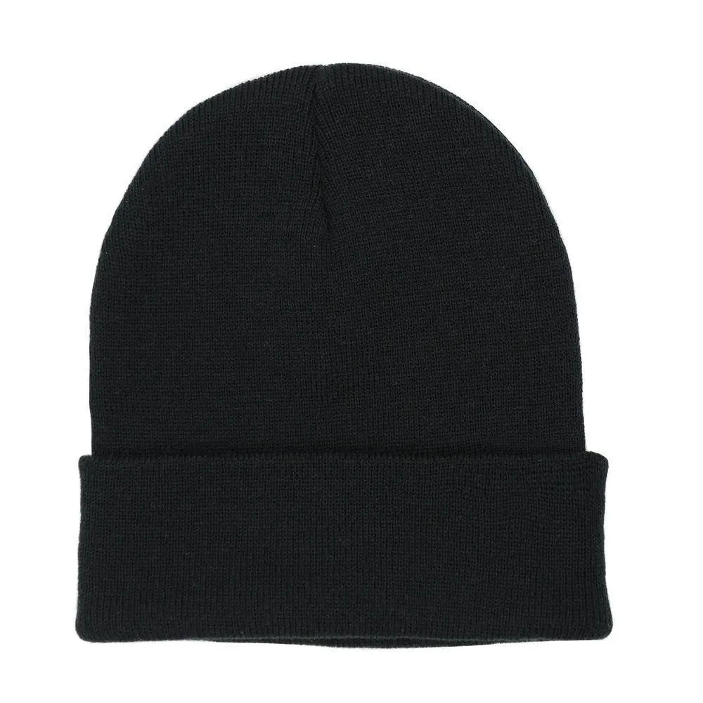 Name Tape Black Cuffed Beanie