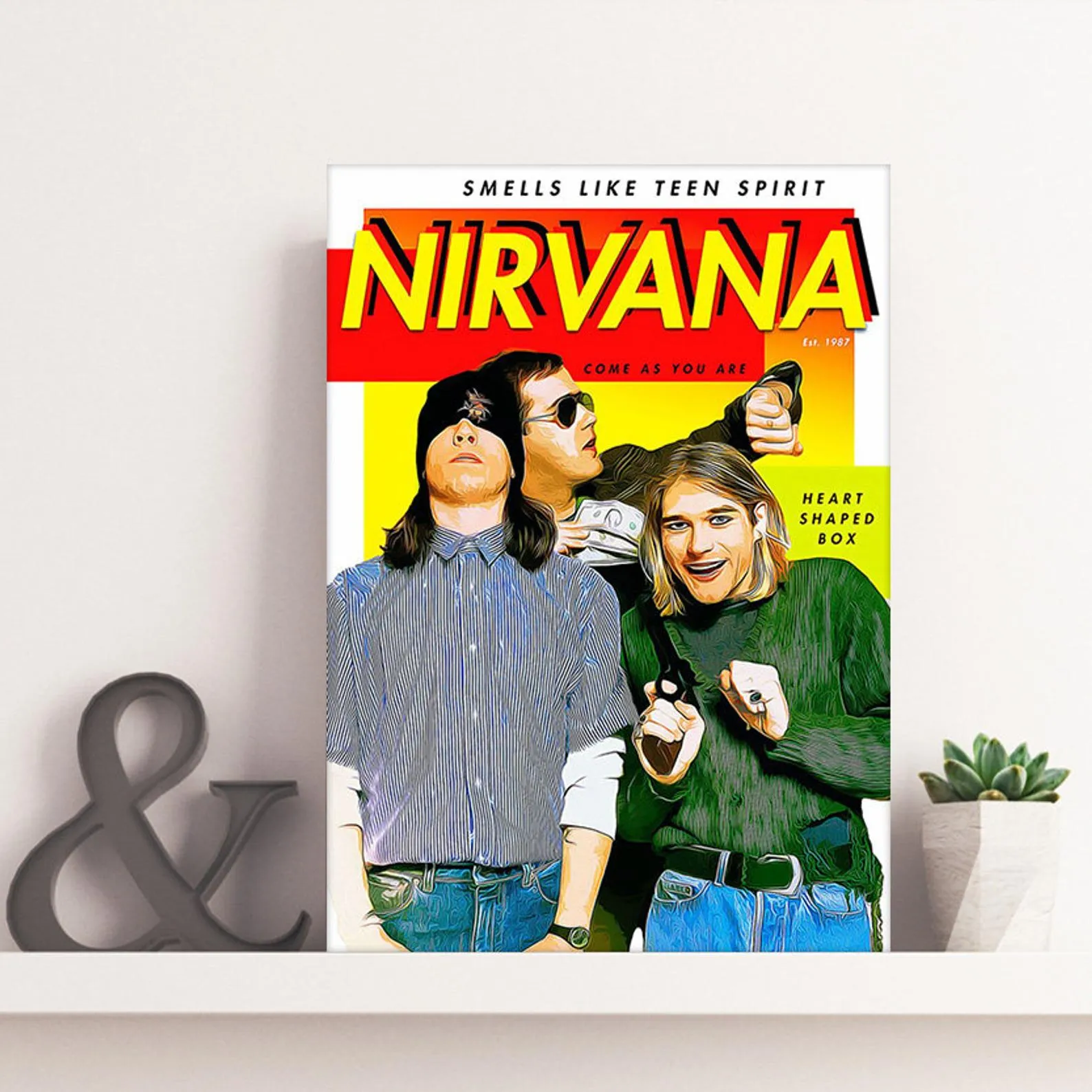 Nirvana Smell Like Teen Spirit Poster, Custom Music Print, Music Poster, Custom Canvas, Home Decor, Wall Hangings, Come As You Are