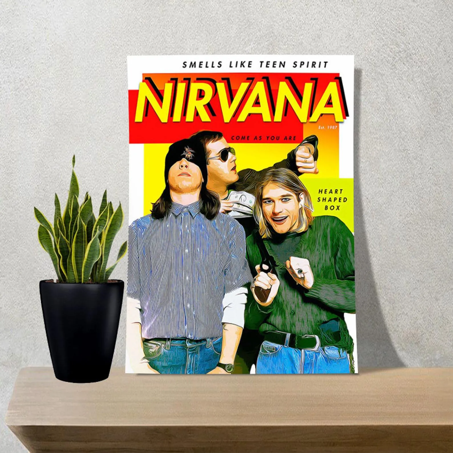 Nirvana Smell Like Teen Spirit Poster, Custom Music Print, Music Poster, Custom Canvas, Home Decor, Wall Hangings, Come As You Are