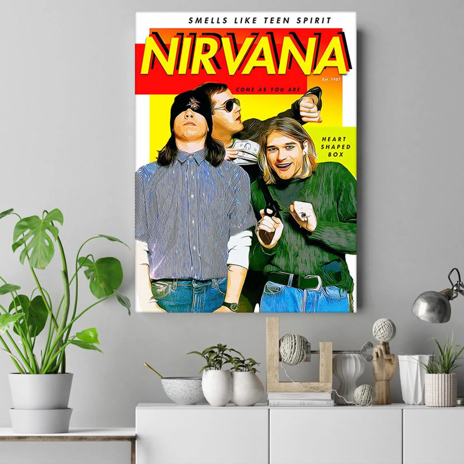 Nirvana Smell Like Teen Spirit Poster, Custom Music Print, Music Poster, Custom Canvas, Home Decor, Wall Hangings, Come As You Are